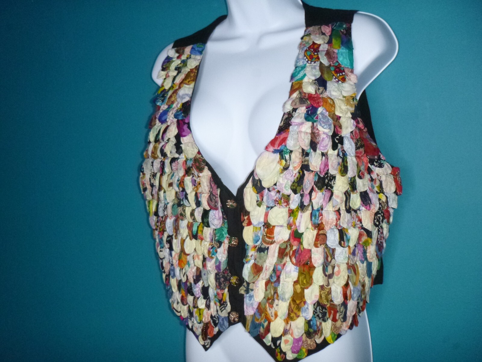 Vtg 80s SML Sport Embellished Vest Sz S/M