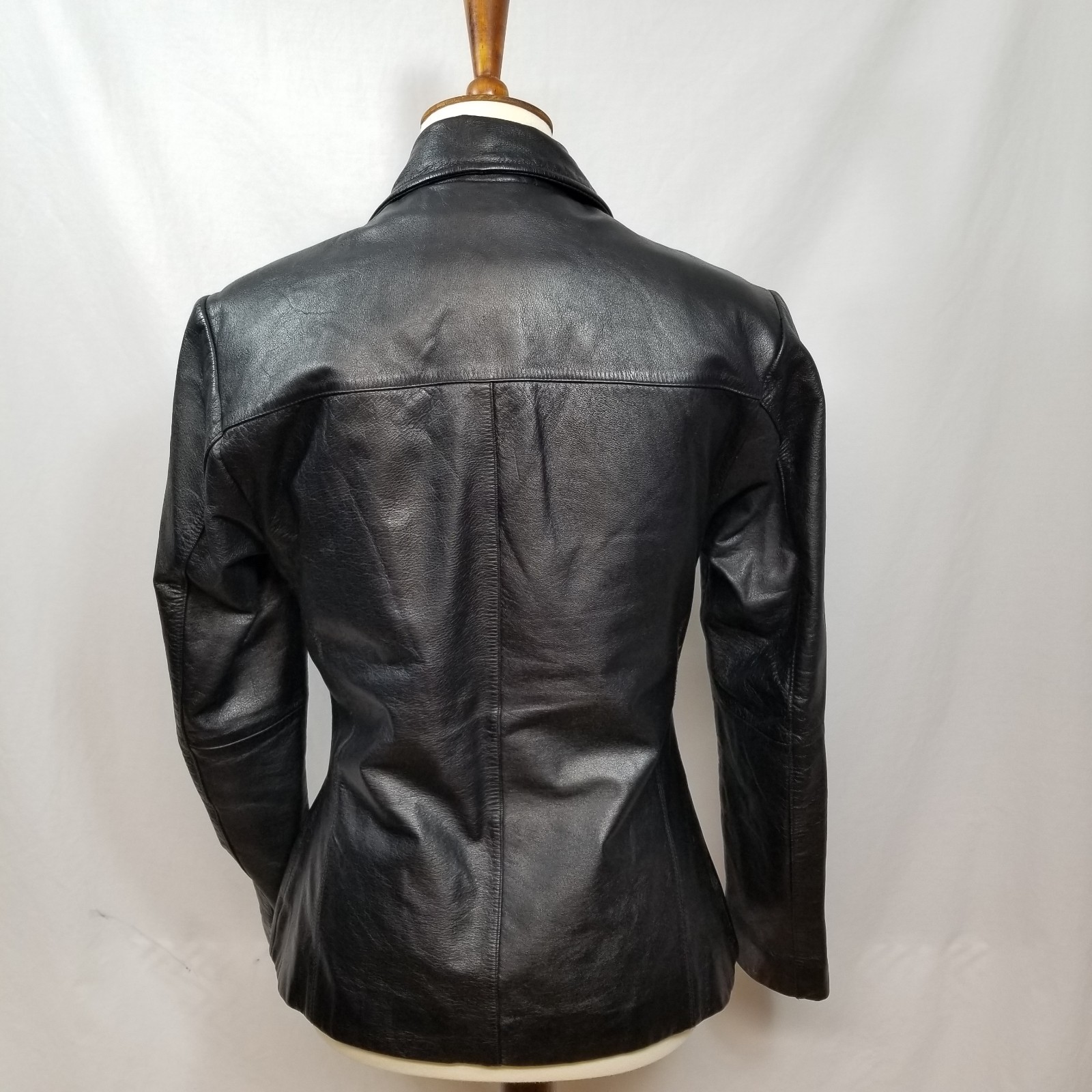 VTG Wilson’s Black Genuine Leather Women’s Small Stylish Vintage Zip-Up Jacket
