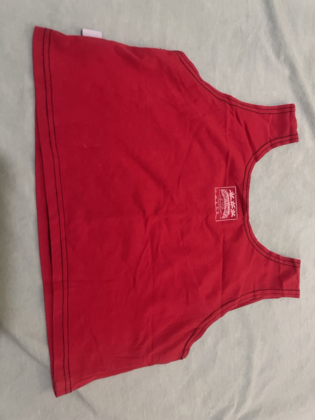VTG Carlos ‘N Charlie’s Clothesline Senor Frog’s Acapulco Red Crop Top Tank XL