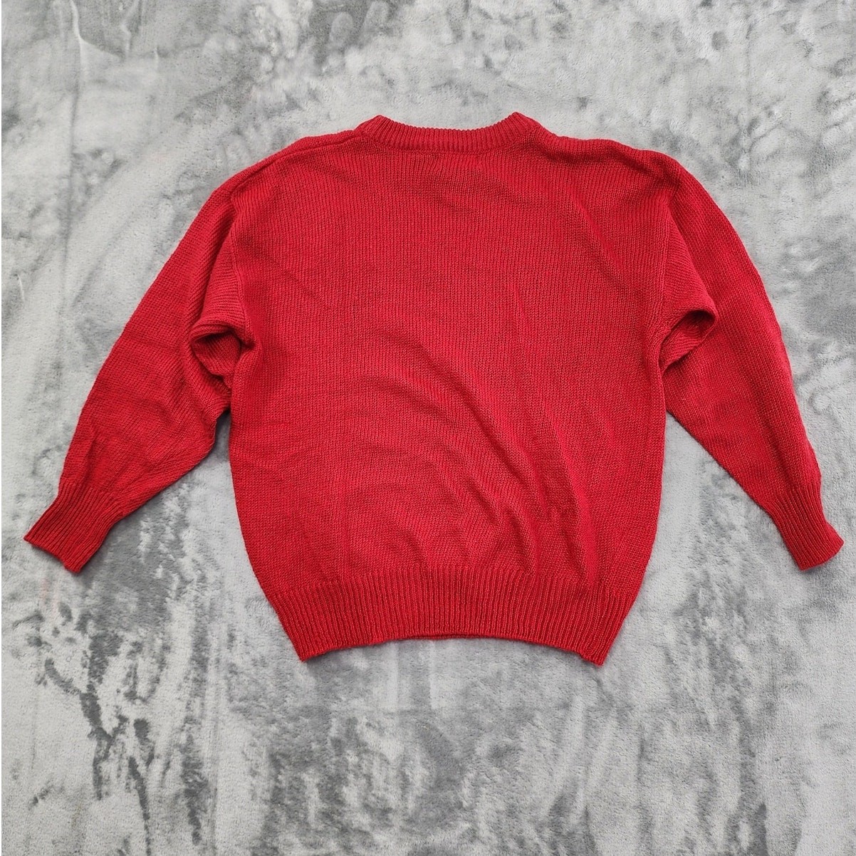 Vintage Beautifully Mine Sweater Womens M Red Crew Neck Pullover Pearls Beaded