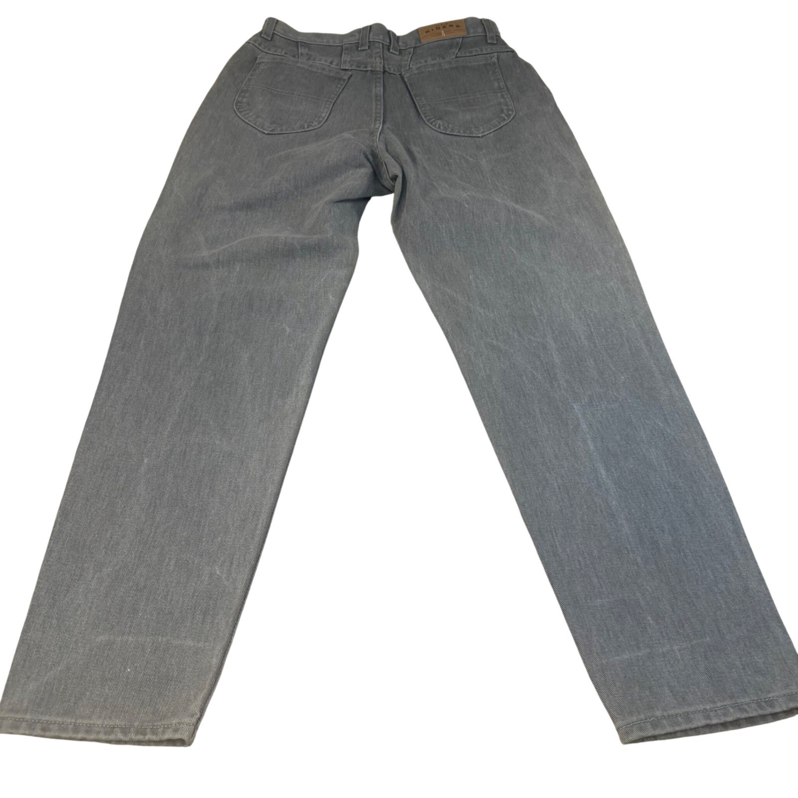 Vintage Lee Riders Gray High Waisted Mom Jeans Tapered Leg Made in USA 30