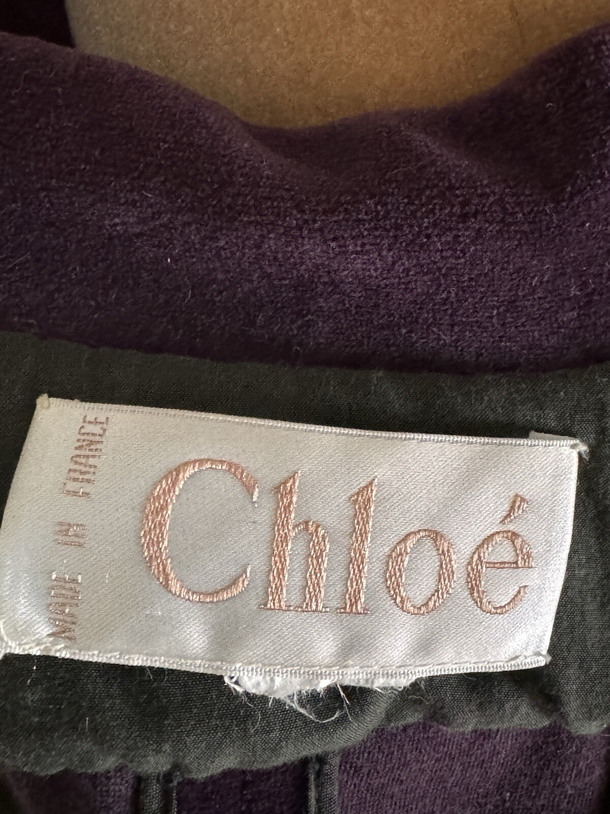 Vintage Chloe Velvet Jacket Purple Rare Find SM