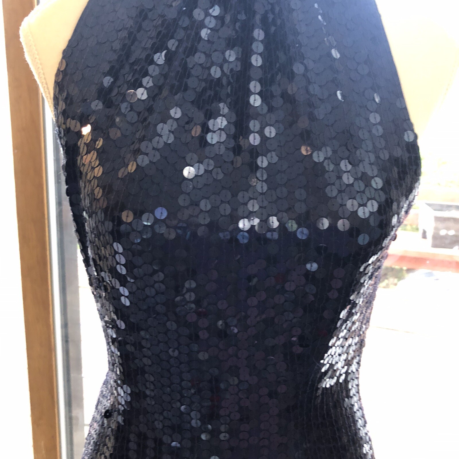 Lillie Rubin Exclusive Heavy Blue Mermaid Shimmer Sequin Beaded Dress VTG Size 2