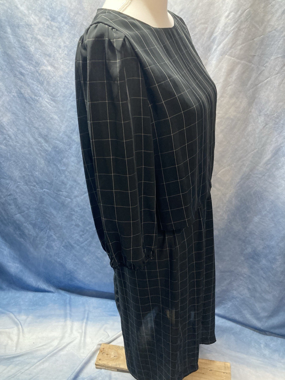 Vintage 1970s Lady Carol Of New York Women’s Dress Black Layered Geometric Flowy