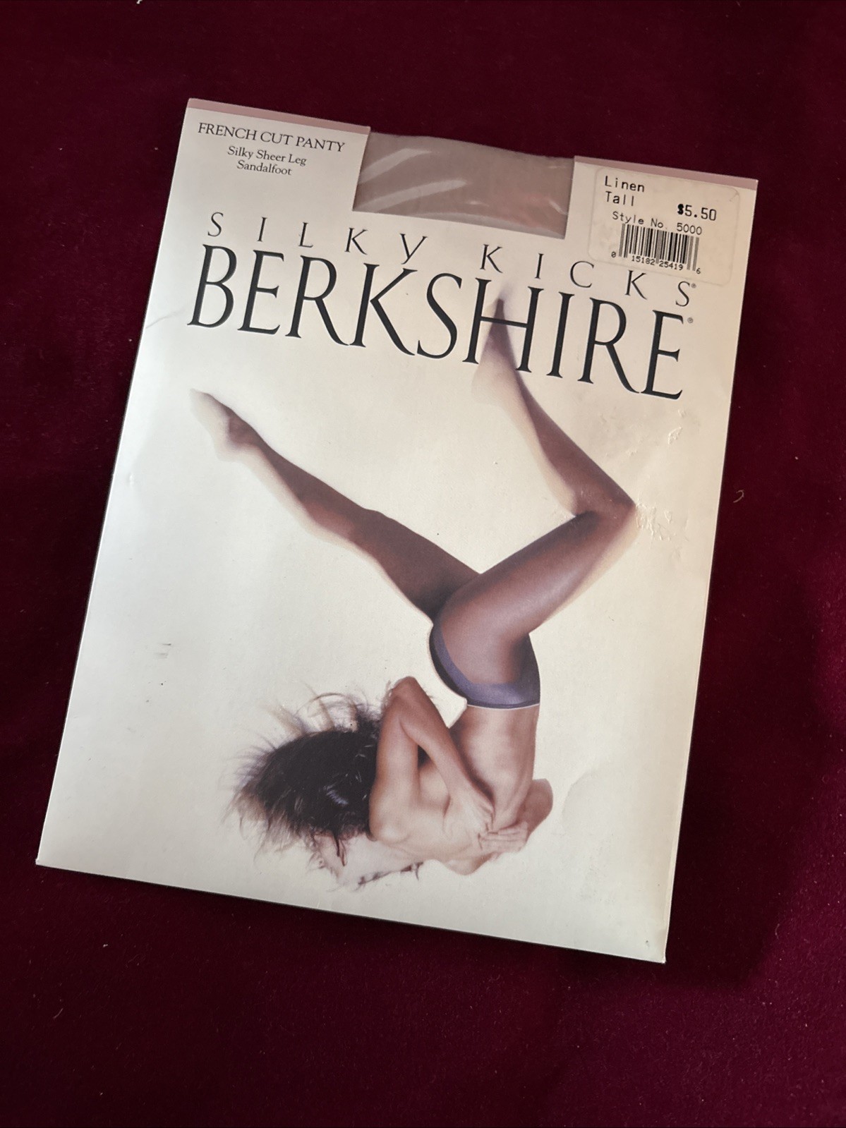 1993 New Berkshire Silky Kicks French Cut Panty LINEN Pantyhose Vintage Tall