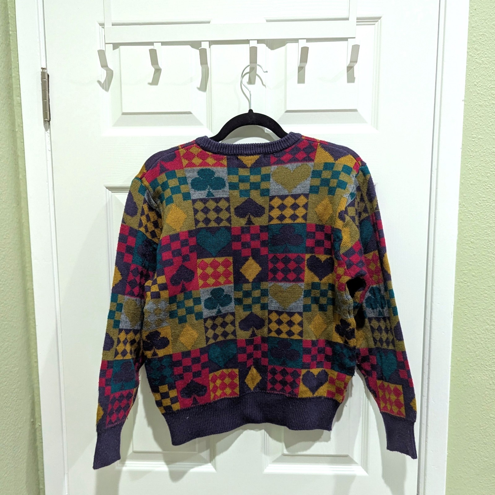 Vintage Cosmo Original Fashion Playing Card Suit Sweater
