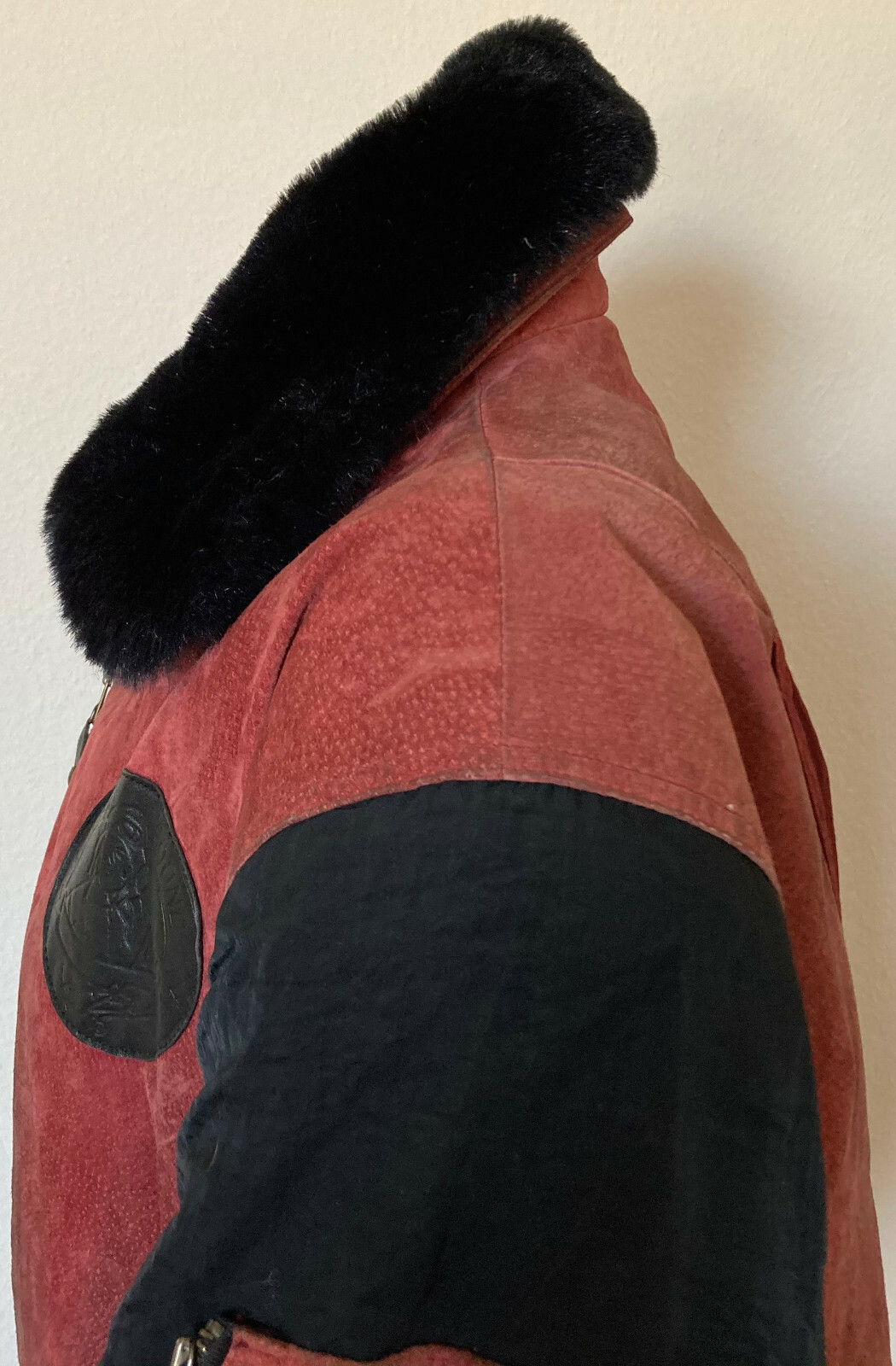 VINTAGE women’s LS original LEATHER SOUND leather jacket coat M WINE RED 90s