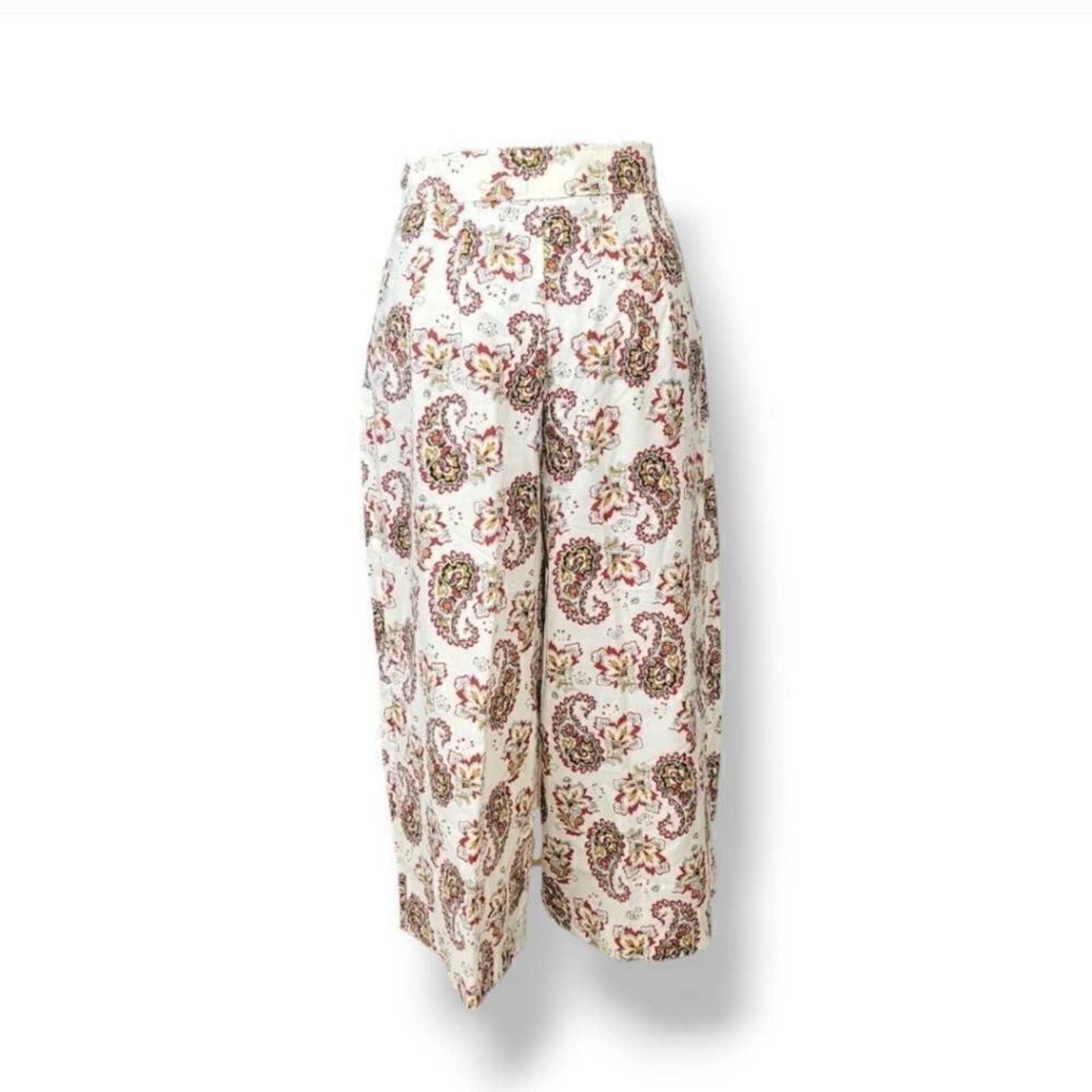 Vintage 70’s Paisley Floral Top and Crop Wide Leg Pants 2 PC Set Medium/Waist 27