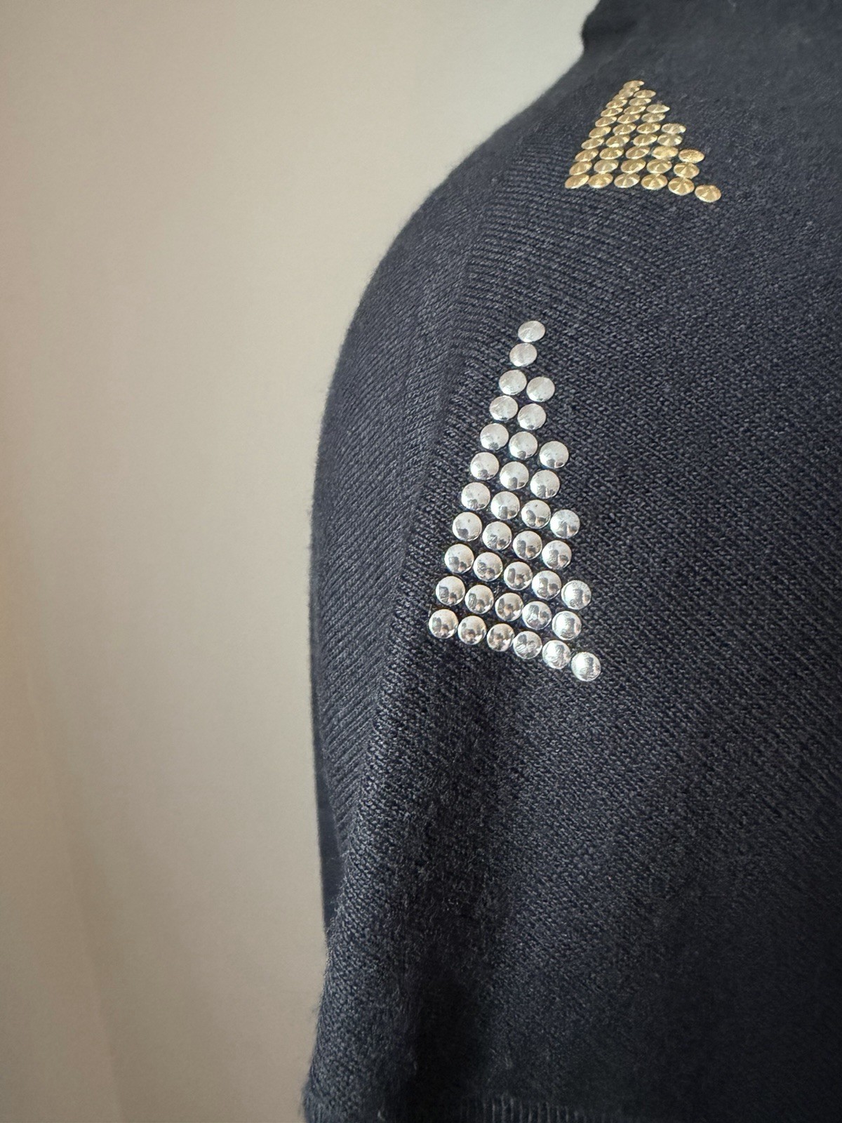 VTG 90s Y2K Christine Alexander Black Rhinestone Top Size L Swarovski Bling EUC