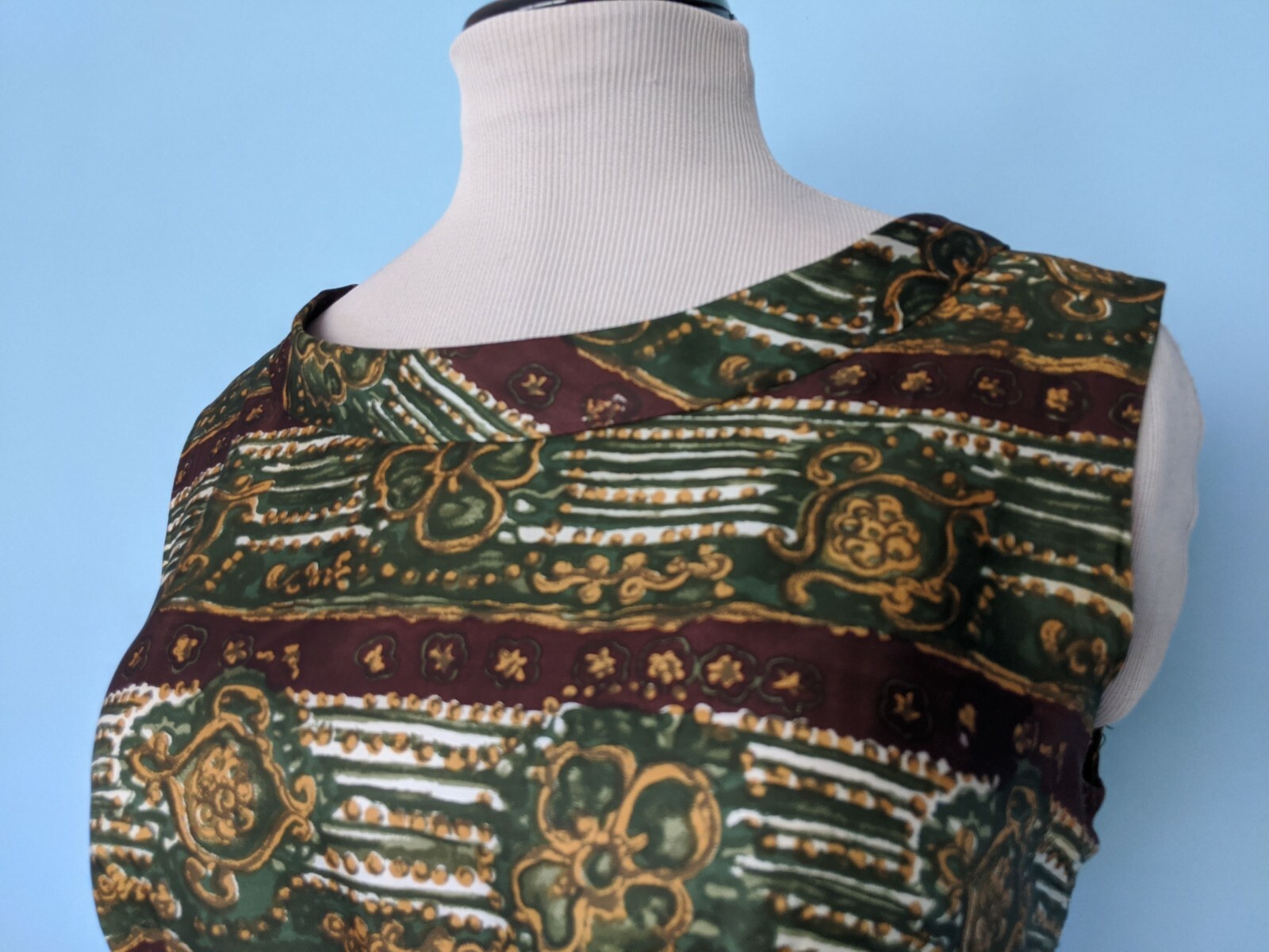Vintage 50s Novelty Print Silk Day Dress, 1950s Striped Party Dress