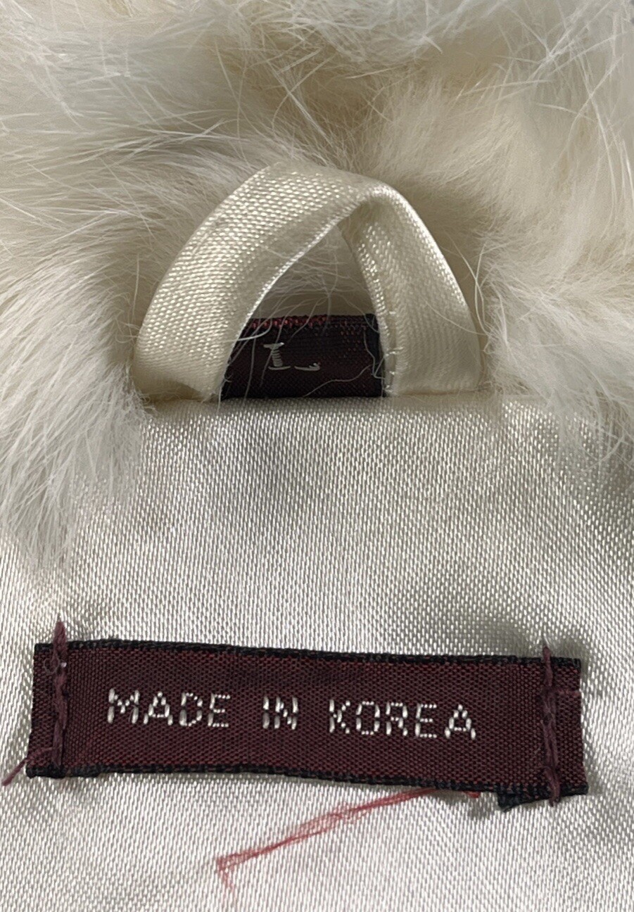Stunning Vintage 1970’s Genuine White Rabbit Fur Coat – Luxe High Fashion Jacket