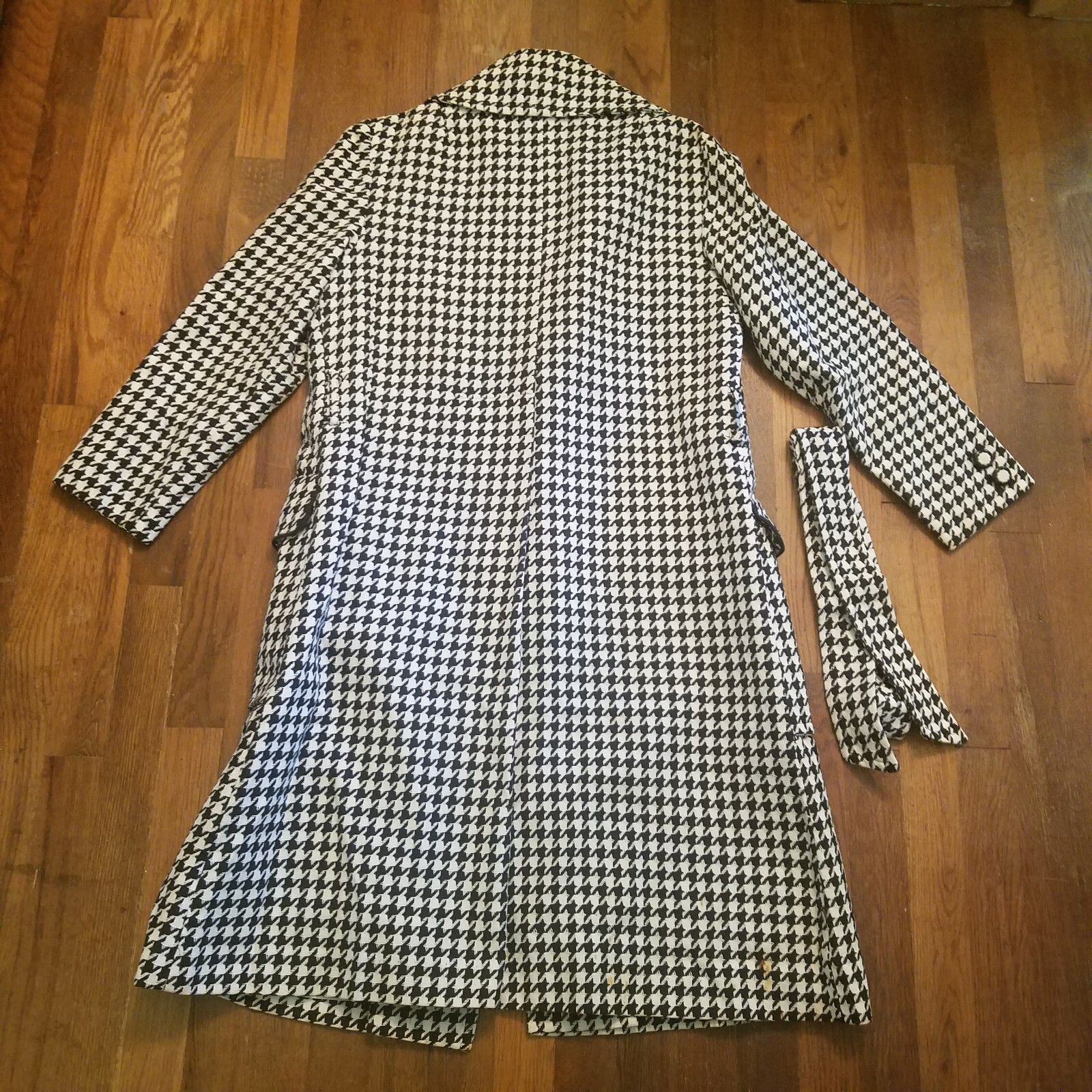 Womens Houndstooth Peacoat Jacket Vintage 50s 60s S/M Thalhimers Union Made
