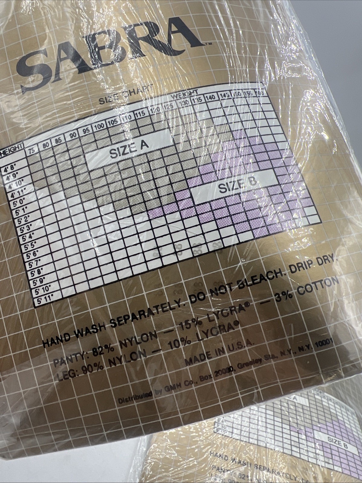 2 VTG Sabra LycraSensations Pantyhose Size A Beige Cotton Crotch Sandalfoot