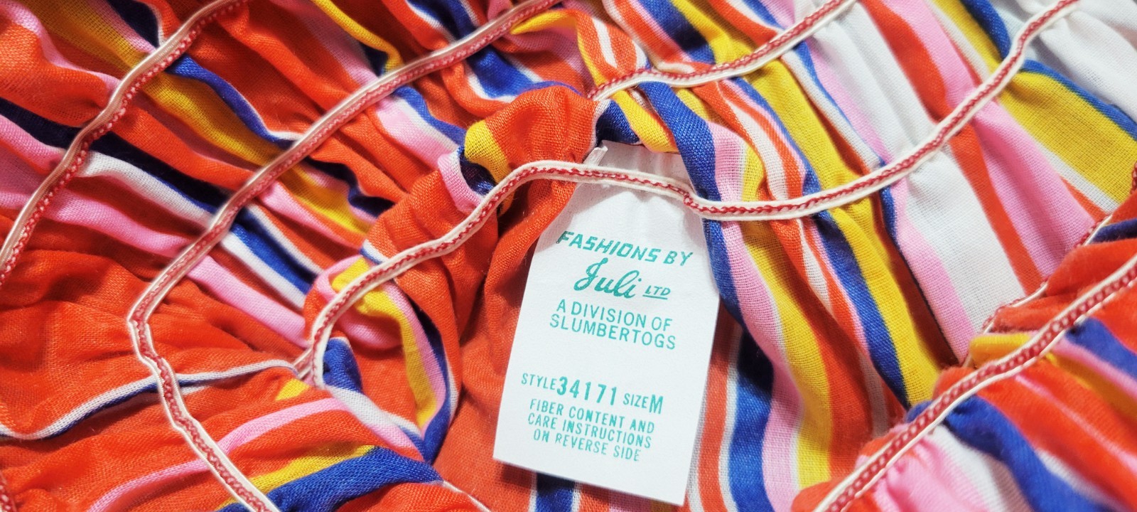 Vintage Fashion by Juli of Slumbertogs Striped Loungewear Nightgown NOS