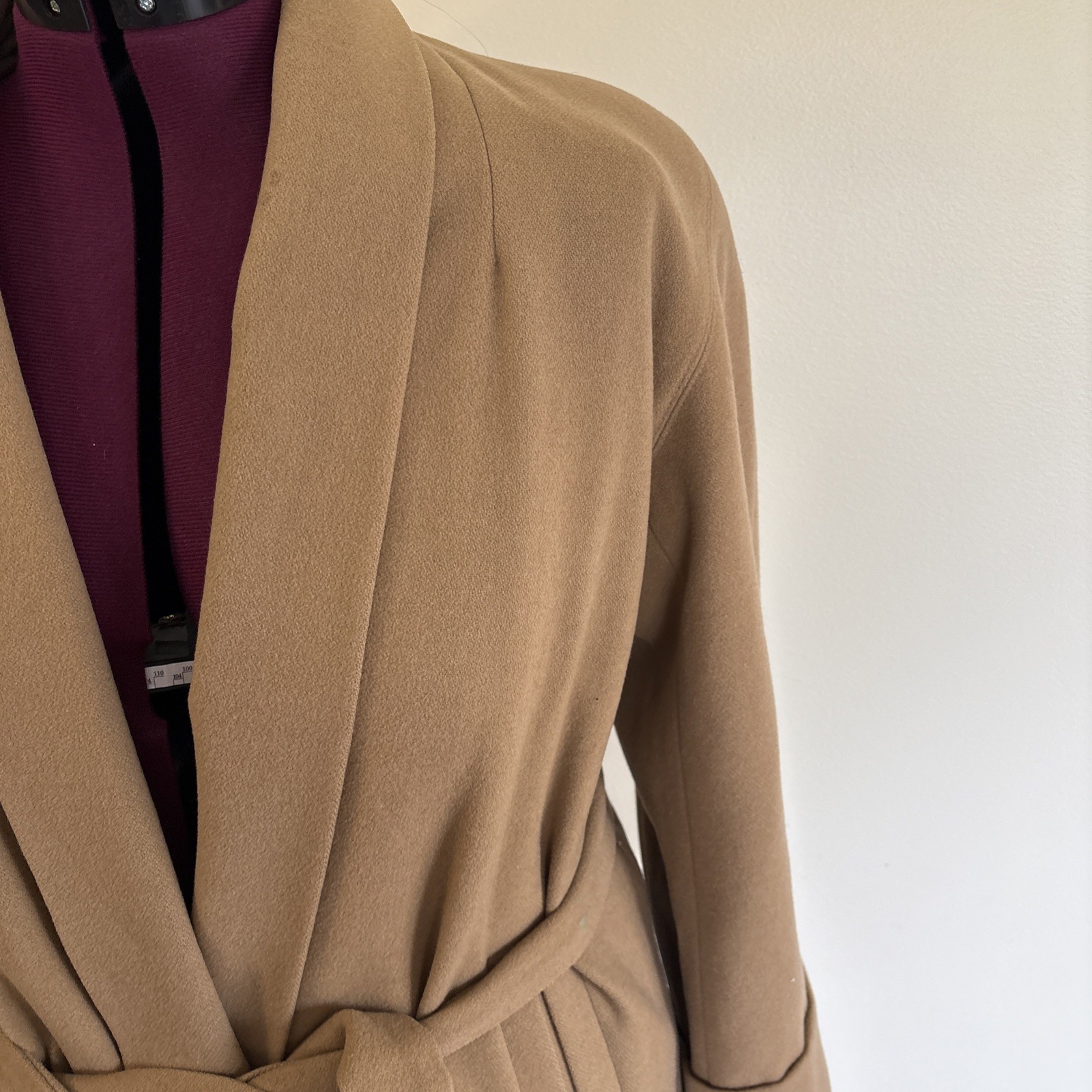 Vintage Donnybrook Womens Tan Wool Coat Full Length Size 10 Made In Russia
