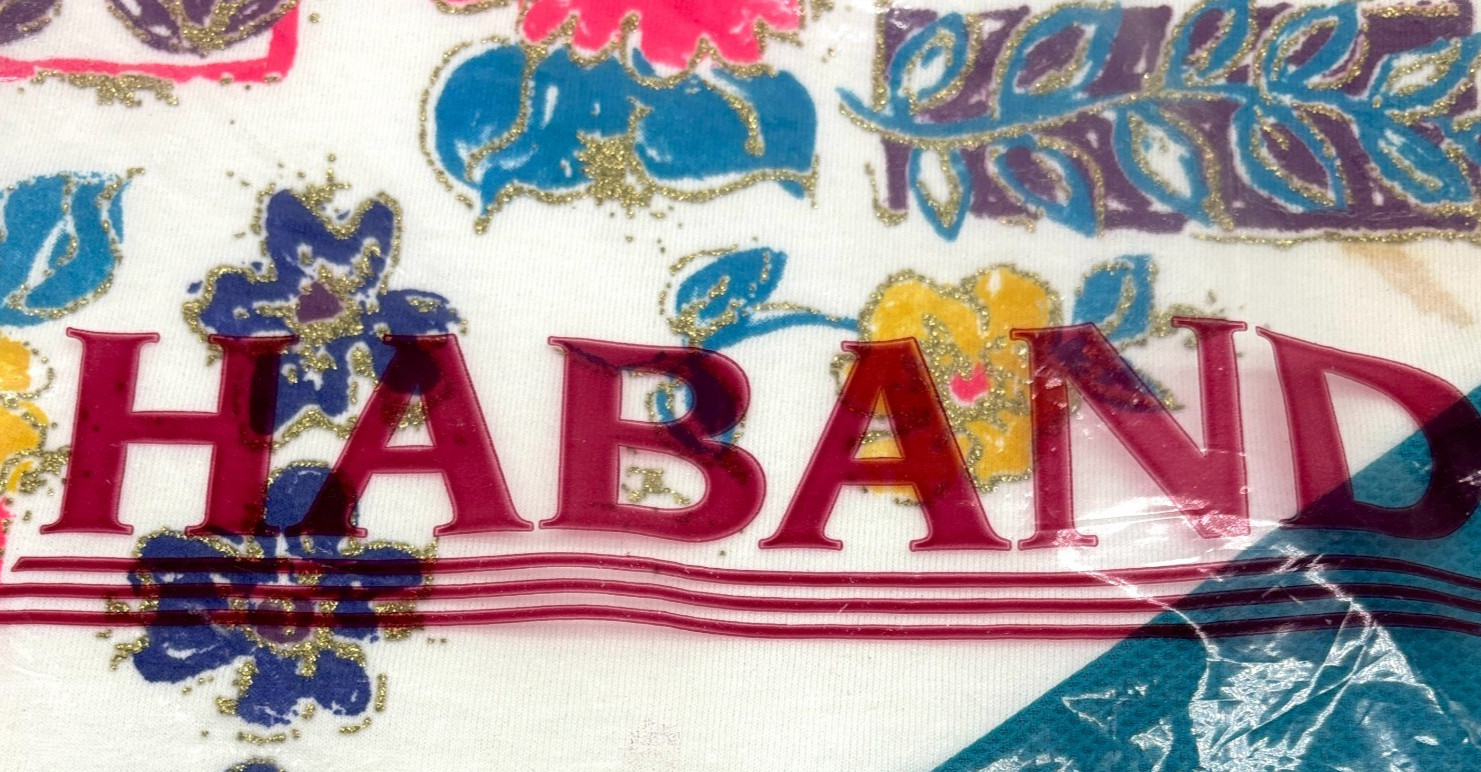 Vintage Haband Womens Collared Floral Shirt DEADSTOCK Teal White Sz L New READ!