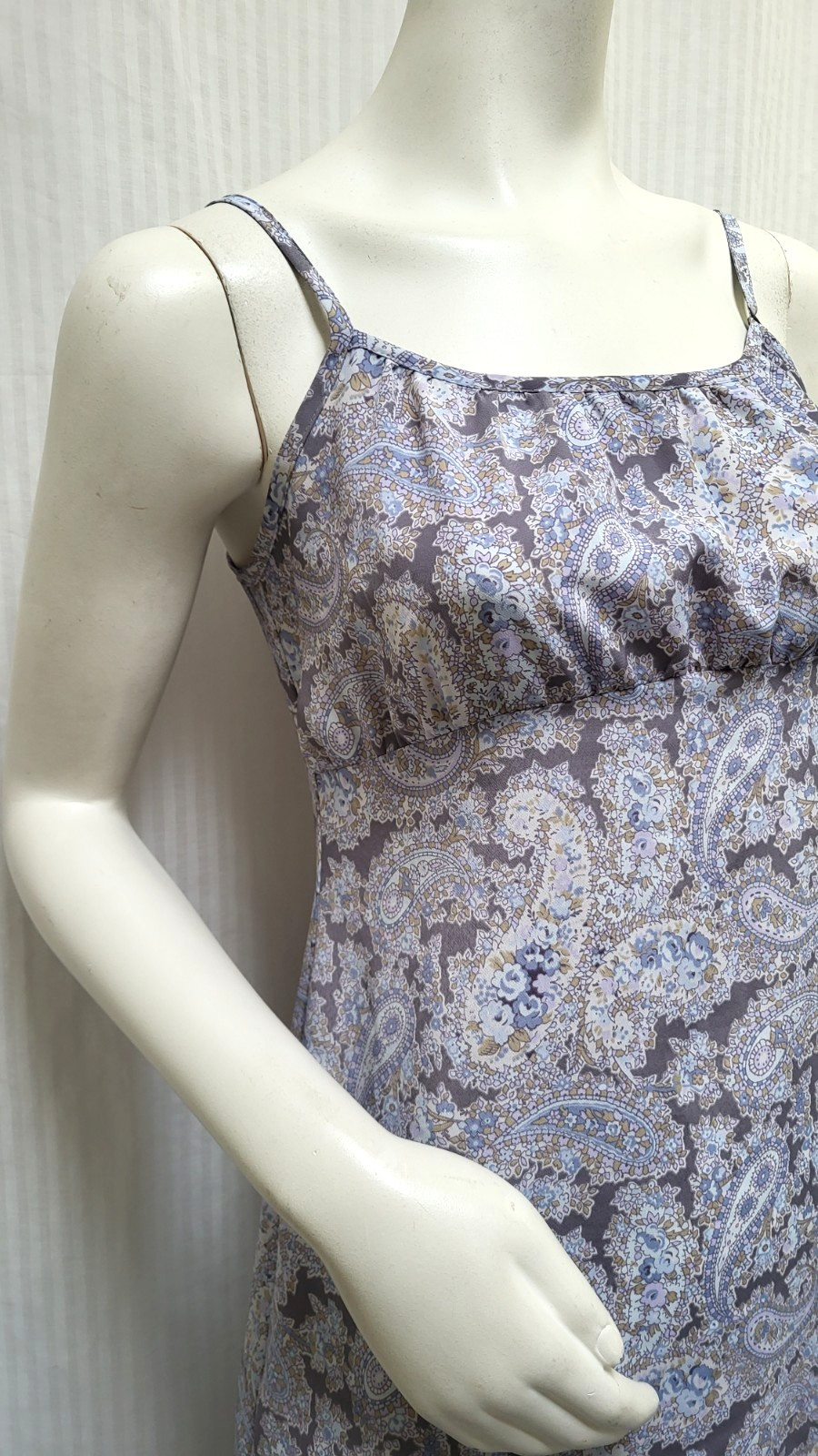 Vintage DBY 90s/Y2K Purple Paisley Ruffle Dress Fairy Grunge Slip Dress -Size S