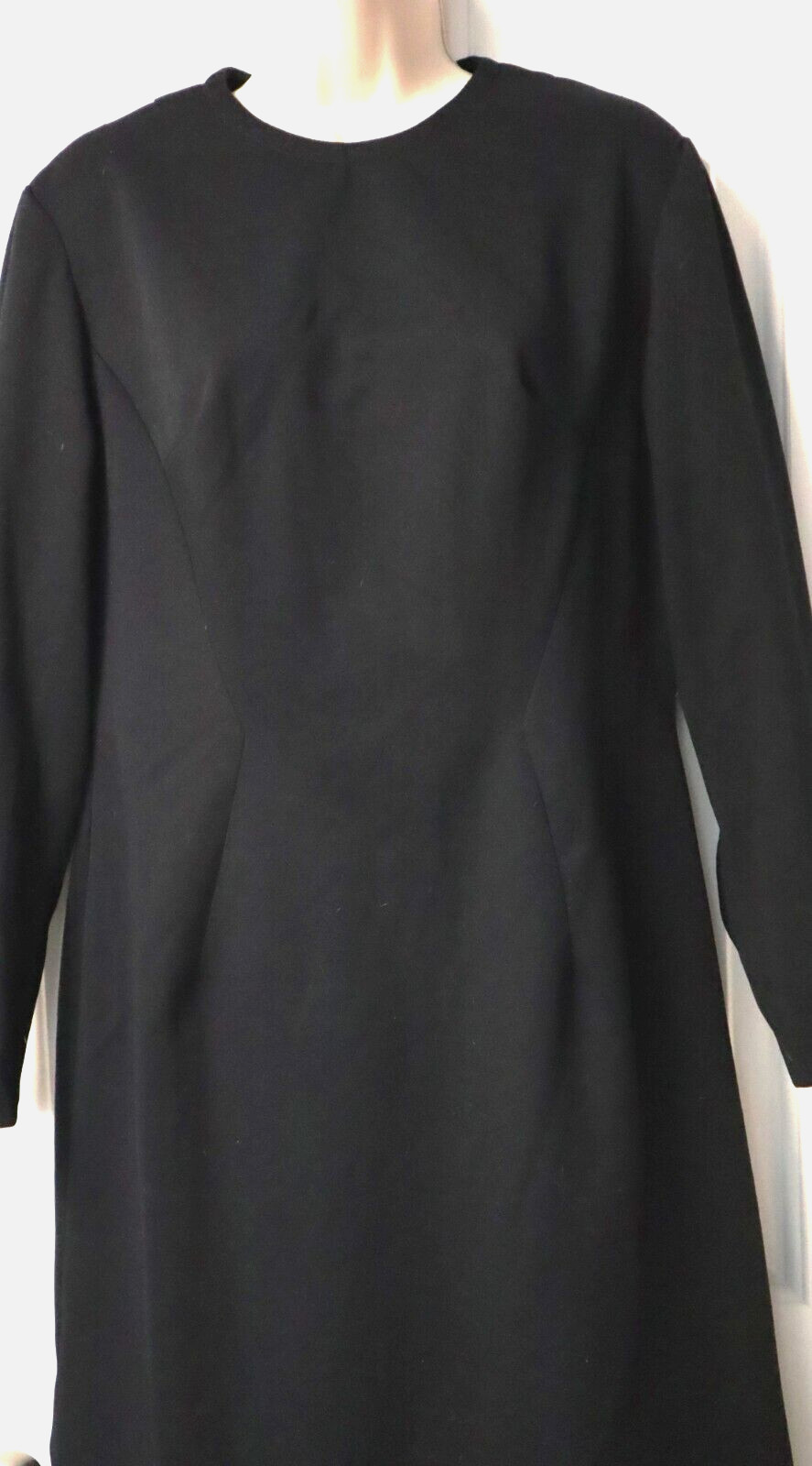 Vintage 60s long sleeve black dress (no size) check measurements