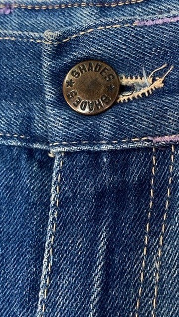 Vintage 1970s high waist jeans 28 31 blue denim cotton SHADES straight leg
