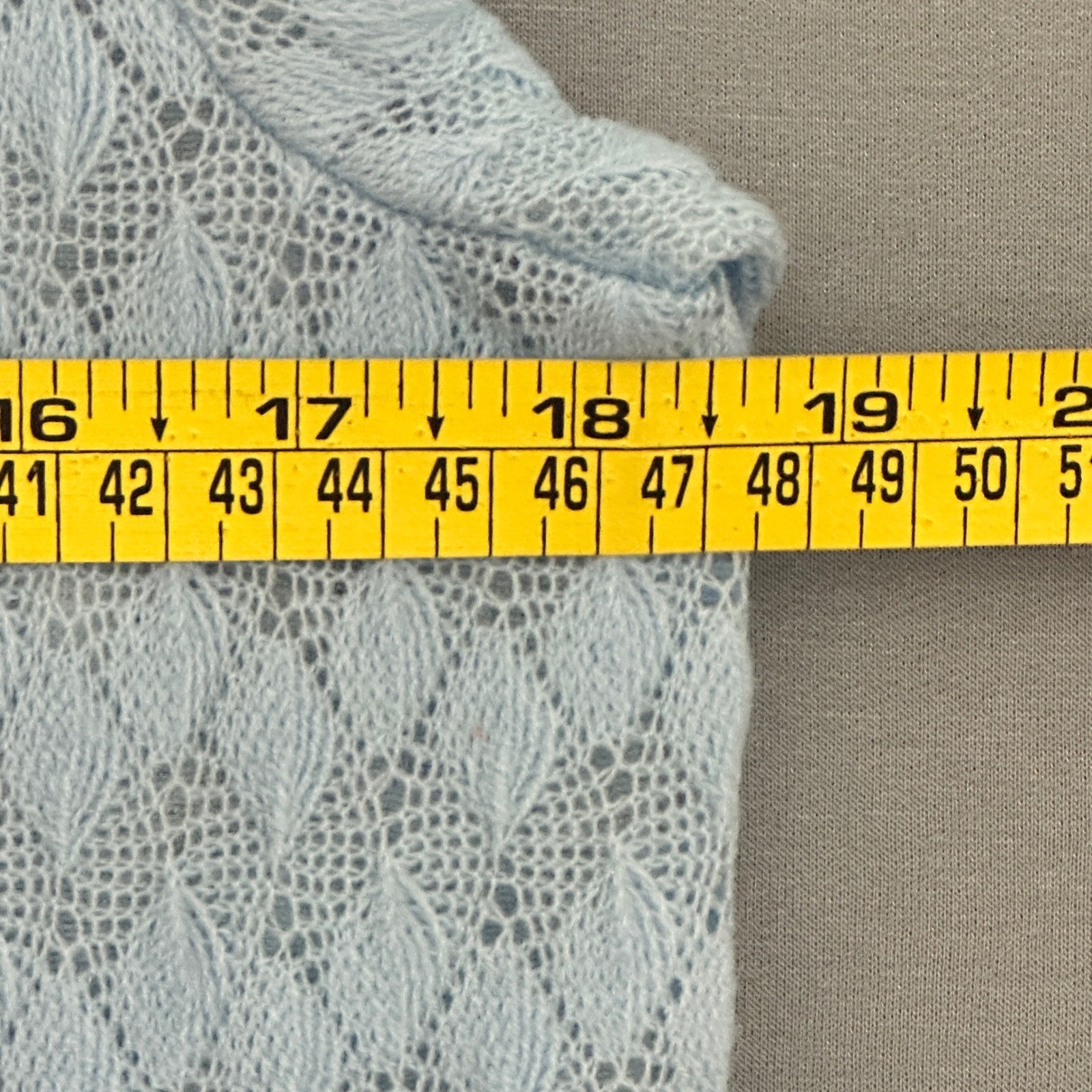 VTG Women Powder Blue Pointelle Knit Cardigan M Pastel Feminine Soft Girl Pastel