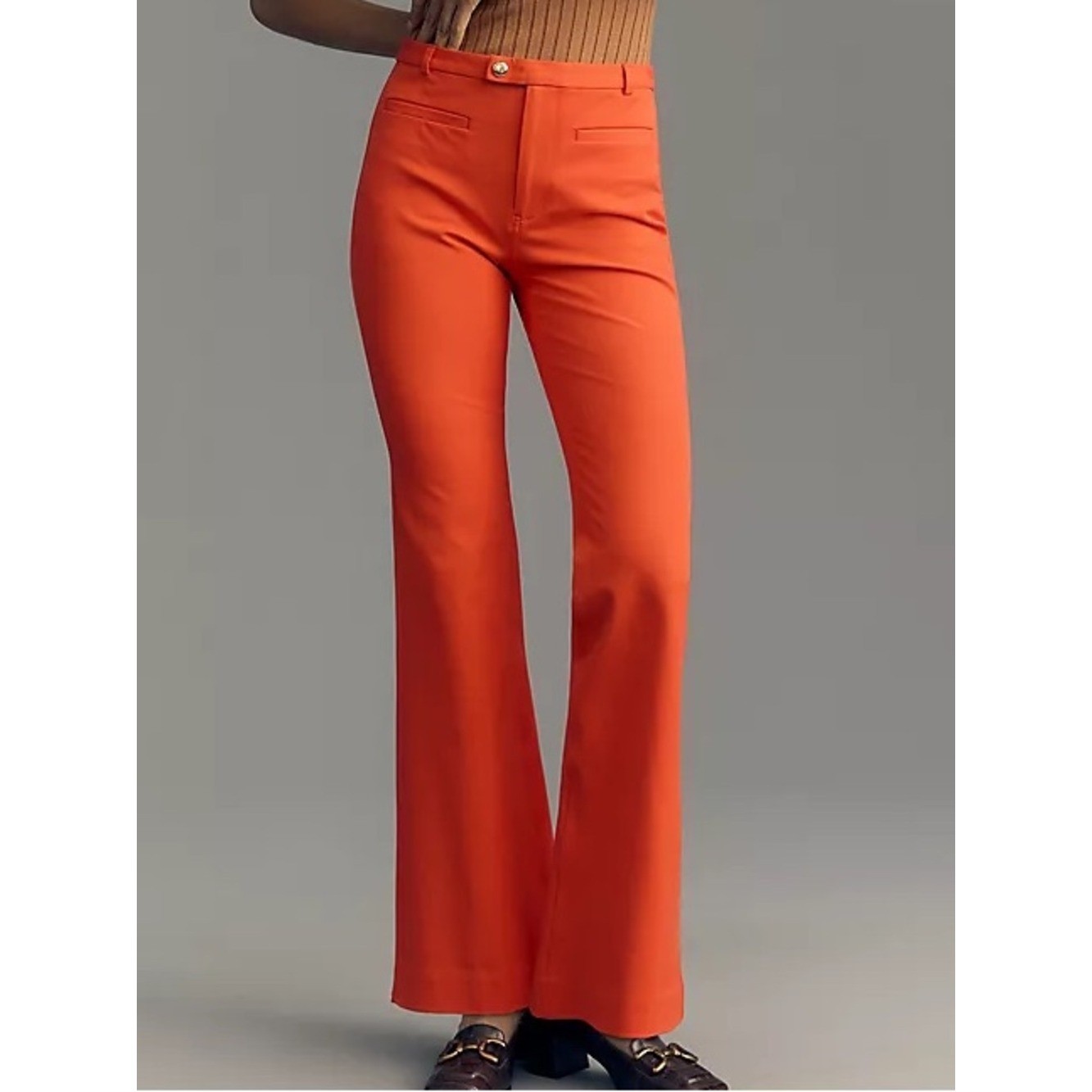 Anthropologie Maeve Stretch Slim Bootcut Trousers – Tomato Red – Size 0