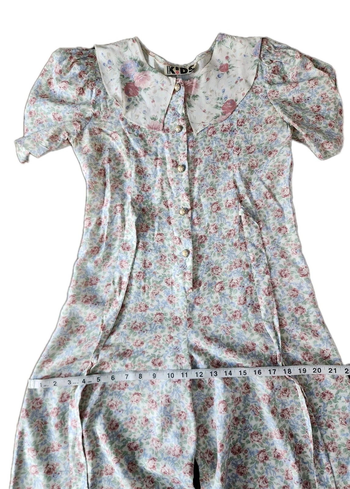 Disorderly Kids Vintage 80s Floral Cropped Collared Jumpsuit Cottagecore XS/S