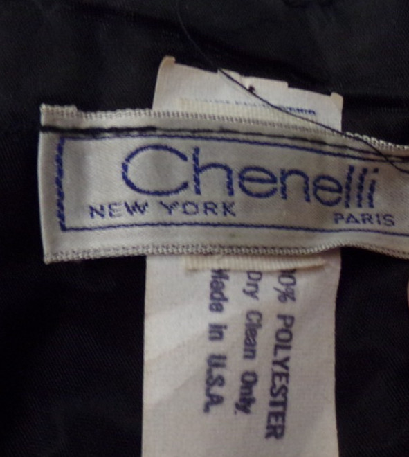 Vintage 80’s Chenelli Womens Size 6 Black & Gold Velvet Sleeveless Dress