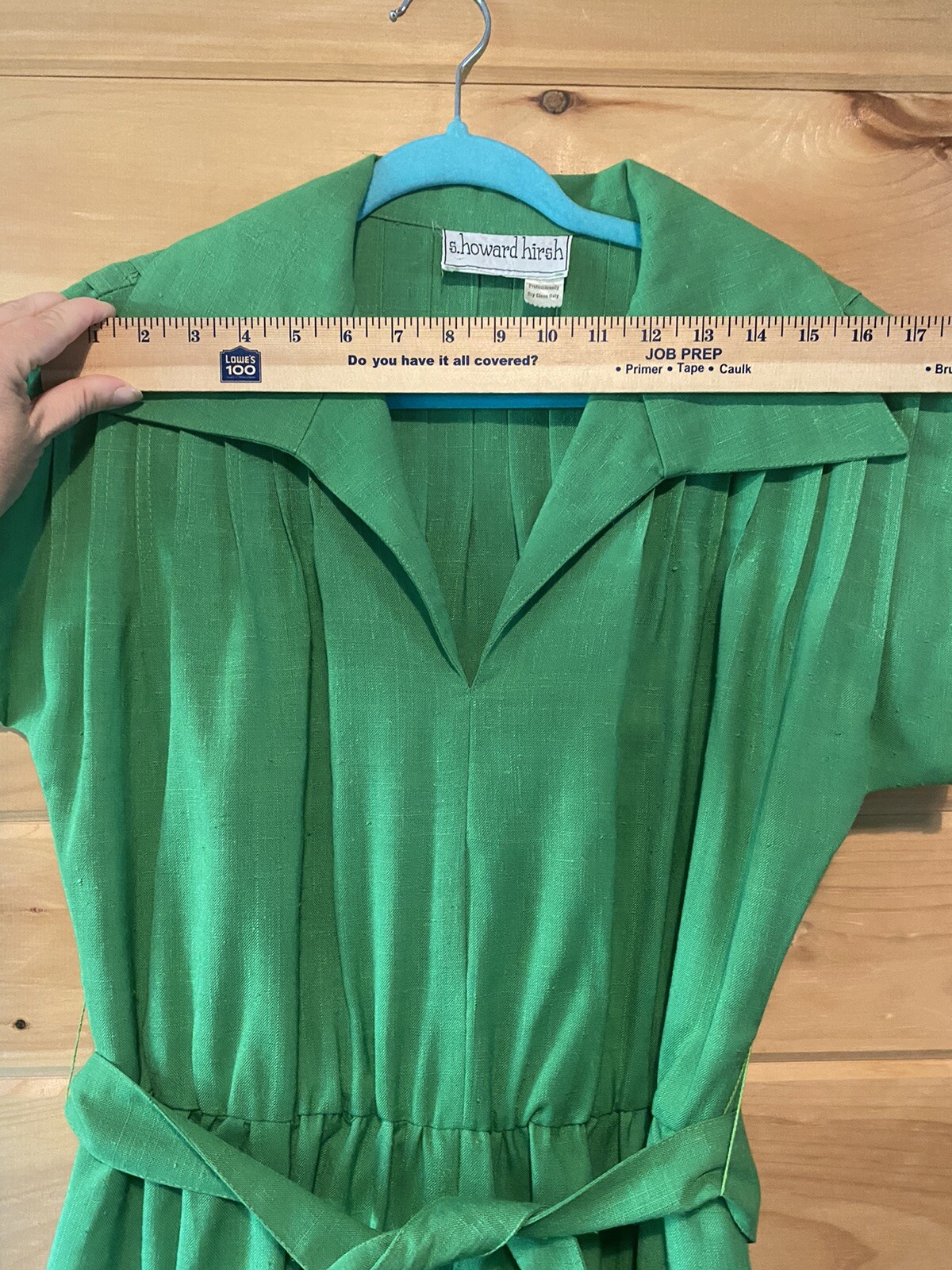 VTG S. Howard Hirsch Belted Pullover Day Dress 70’s Collar Large