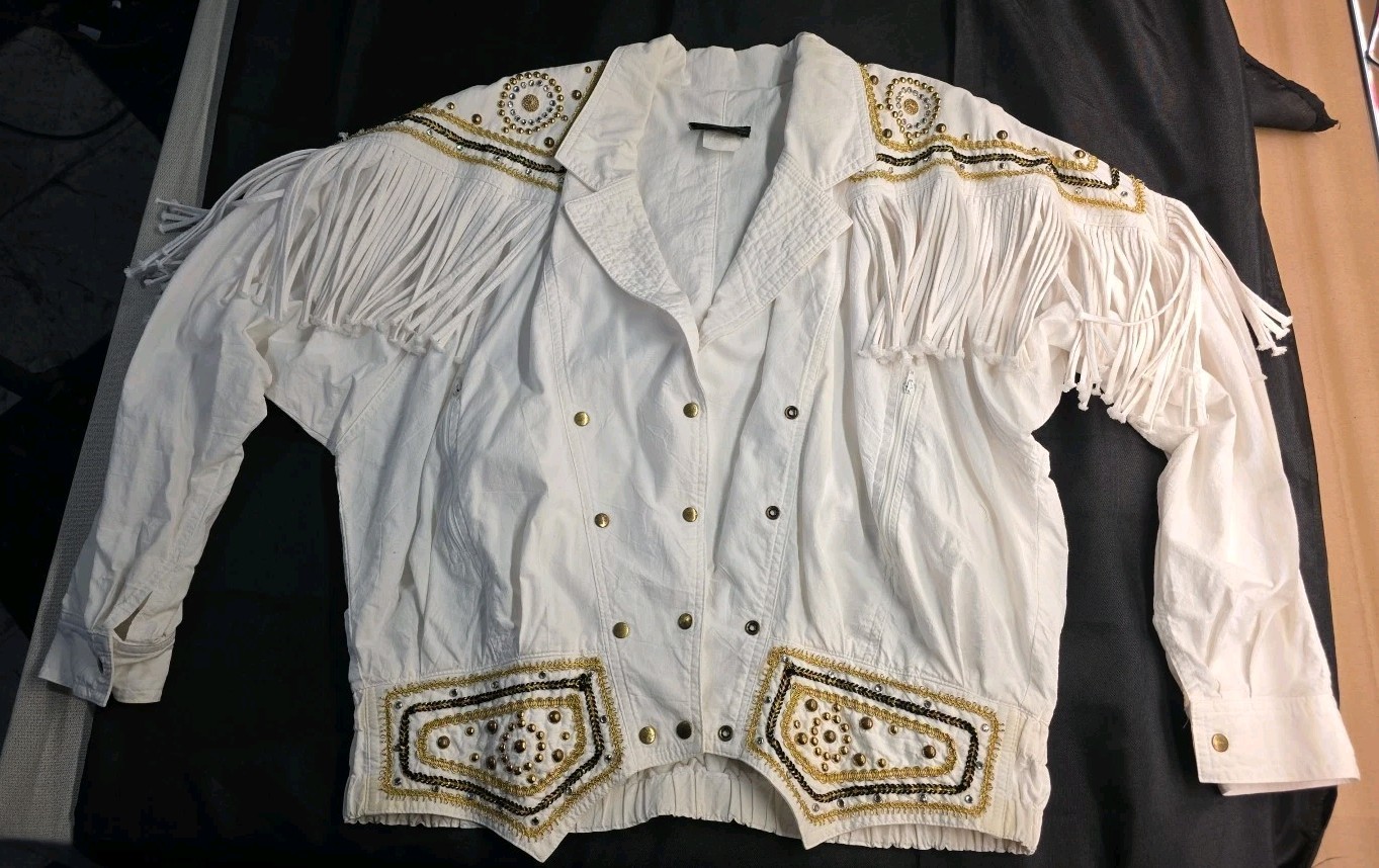 Vintage Varda Garfinkel Rhinestone Western Fringe Jacket Size SMALL