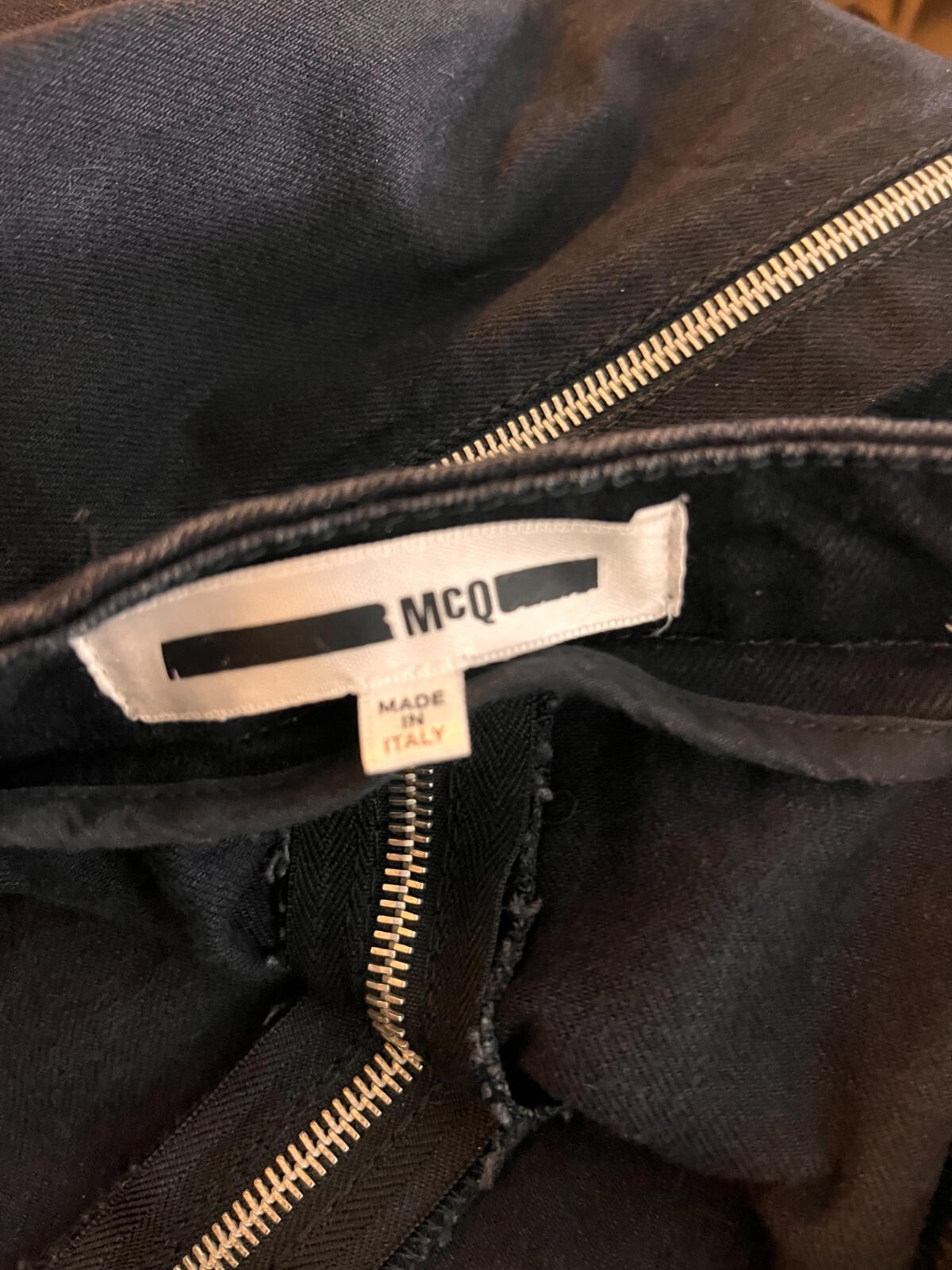 Vintage Alexander McQueen Black Denim Zipper Skirt ~ Size Small