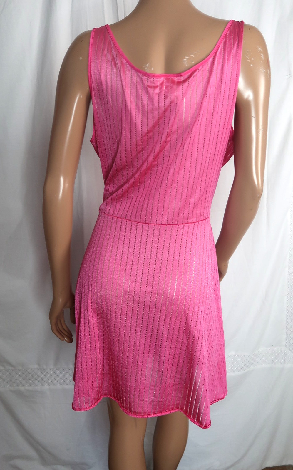 Vintage Undercover Wear Hot Pink Semi Sheer Size1X Nightgown