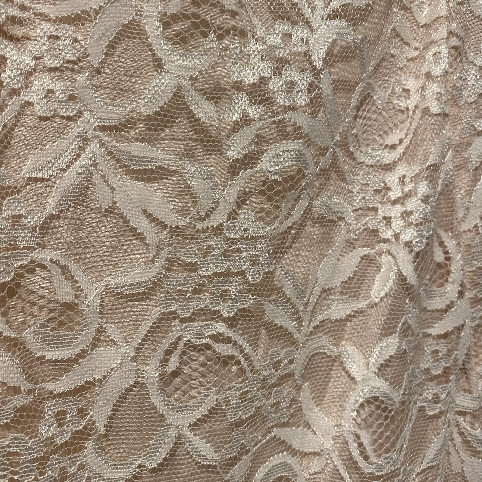Vintage 1980s Cachet By Bari Protas Peachy Pink Lace Pencil Dress