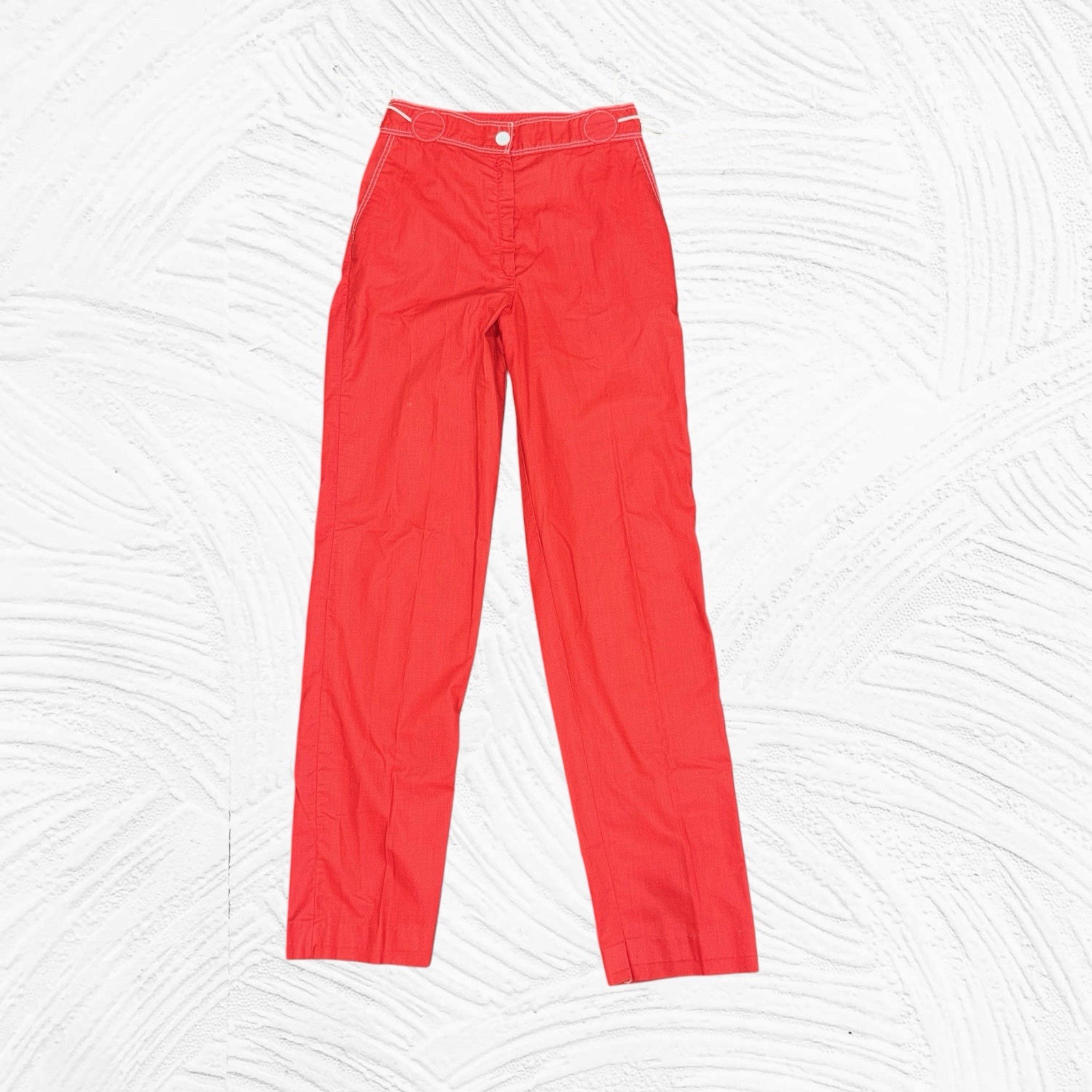 Rare Vintage Turtle Bax Red Pants Sailor Tie Waist Straight Leg Sz 11/12(27X32)