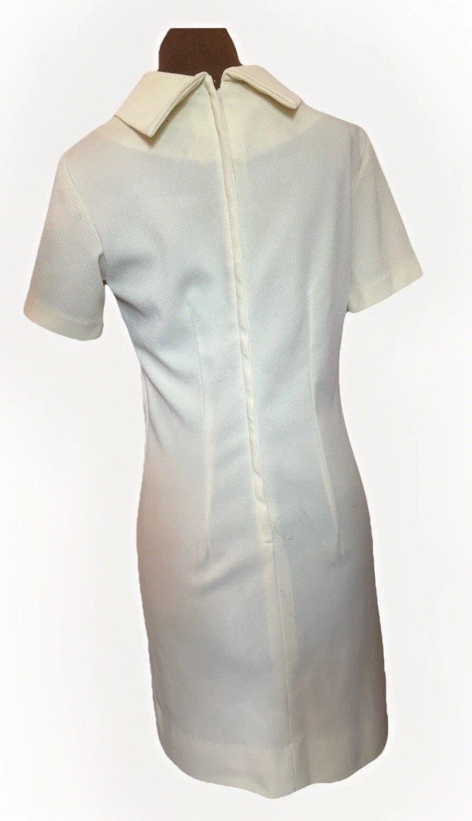 Vintage Pale Yellow Double Knit Short Sleeve Sheath Dress Jackie O Vibes