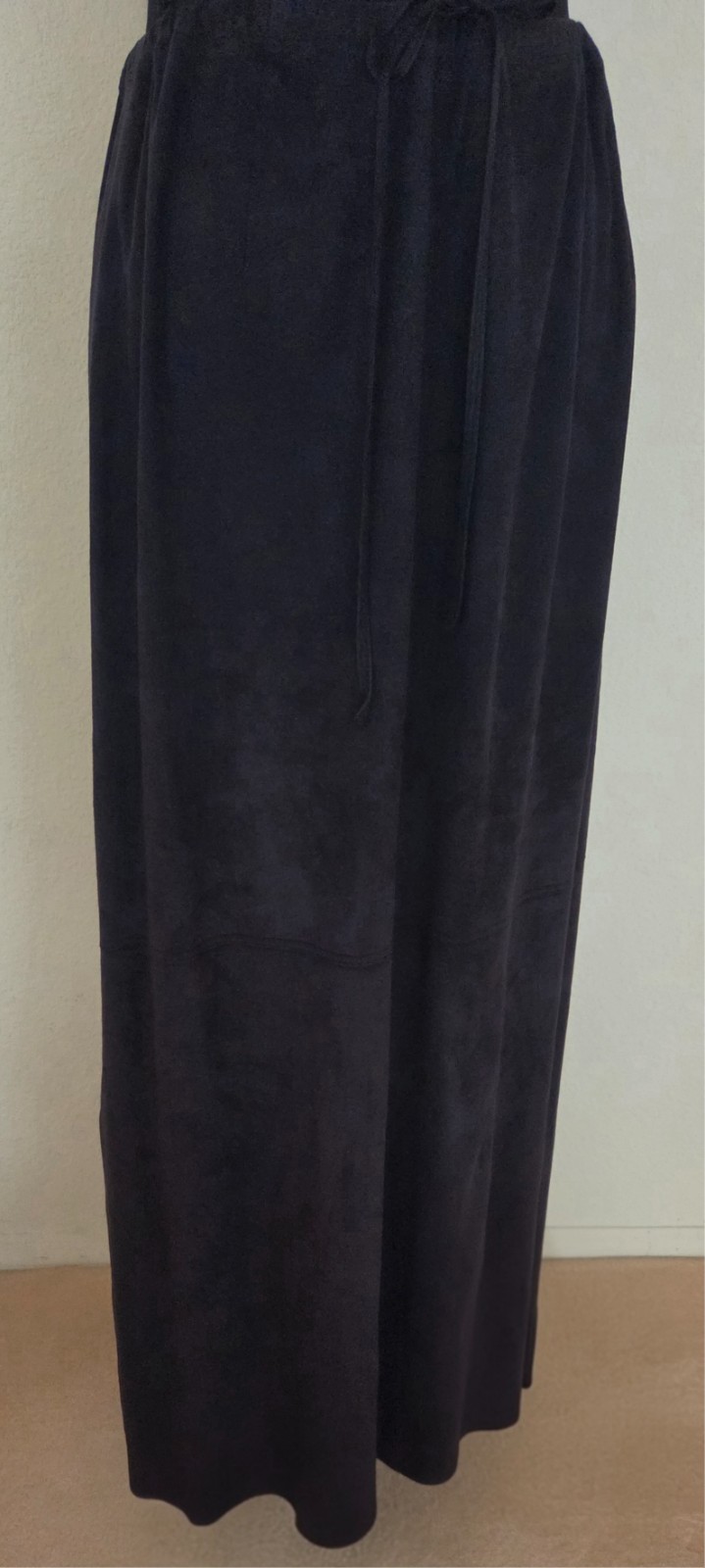 Vintage Faux Suede Long Black Skirt with Side Slits from J Jill