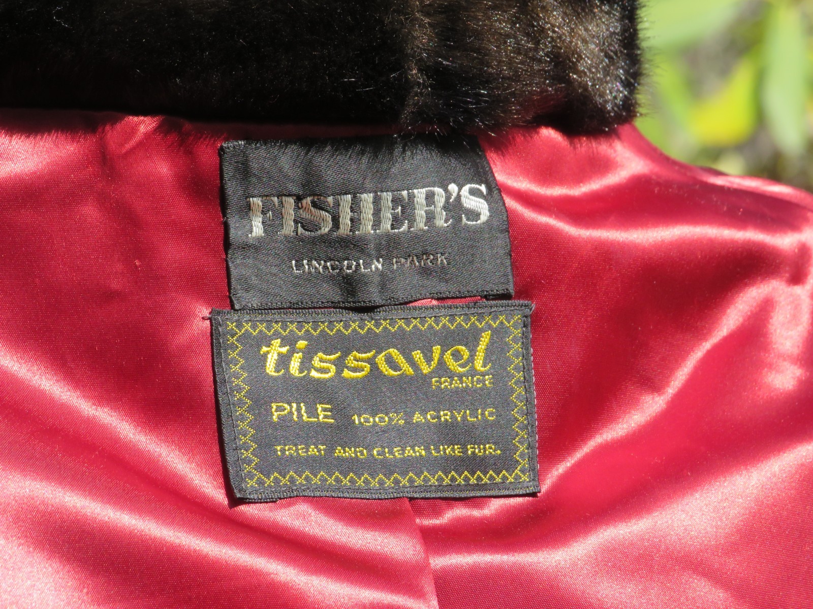 Vintage Tissavel France Faux Fur Stole Wrap Shawl Fisher’s Lincoln Park 21″x25″