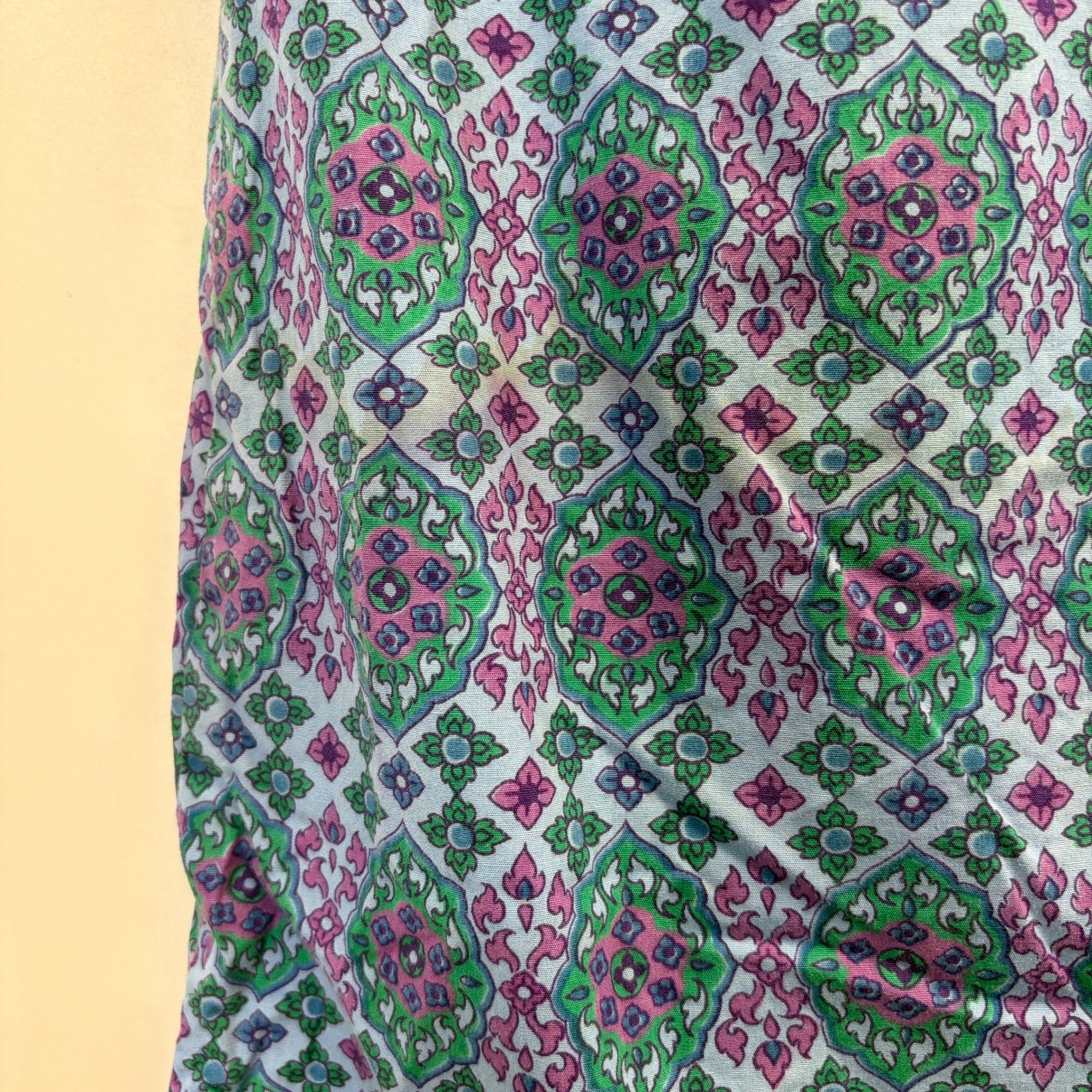 Vintage 60s 70s Cottage Shift House Dress Women Size 12 Boho Hippie Psychedelic