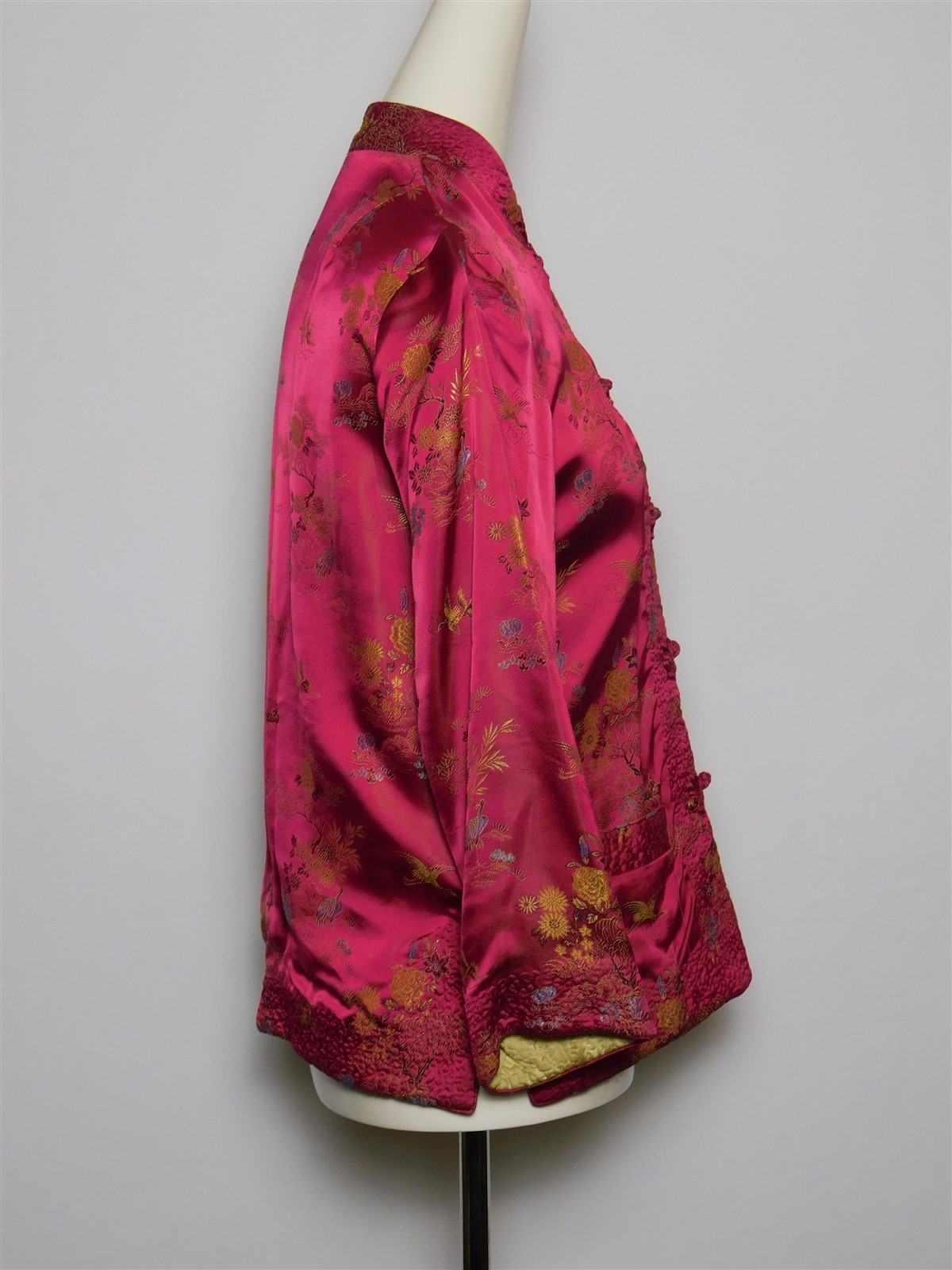 Vintage 1960s Women’s Reversible Qipao Button Silk Chinese Embellished Jacket