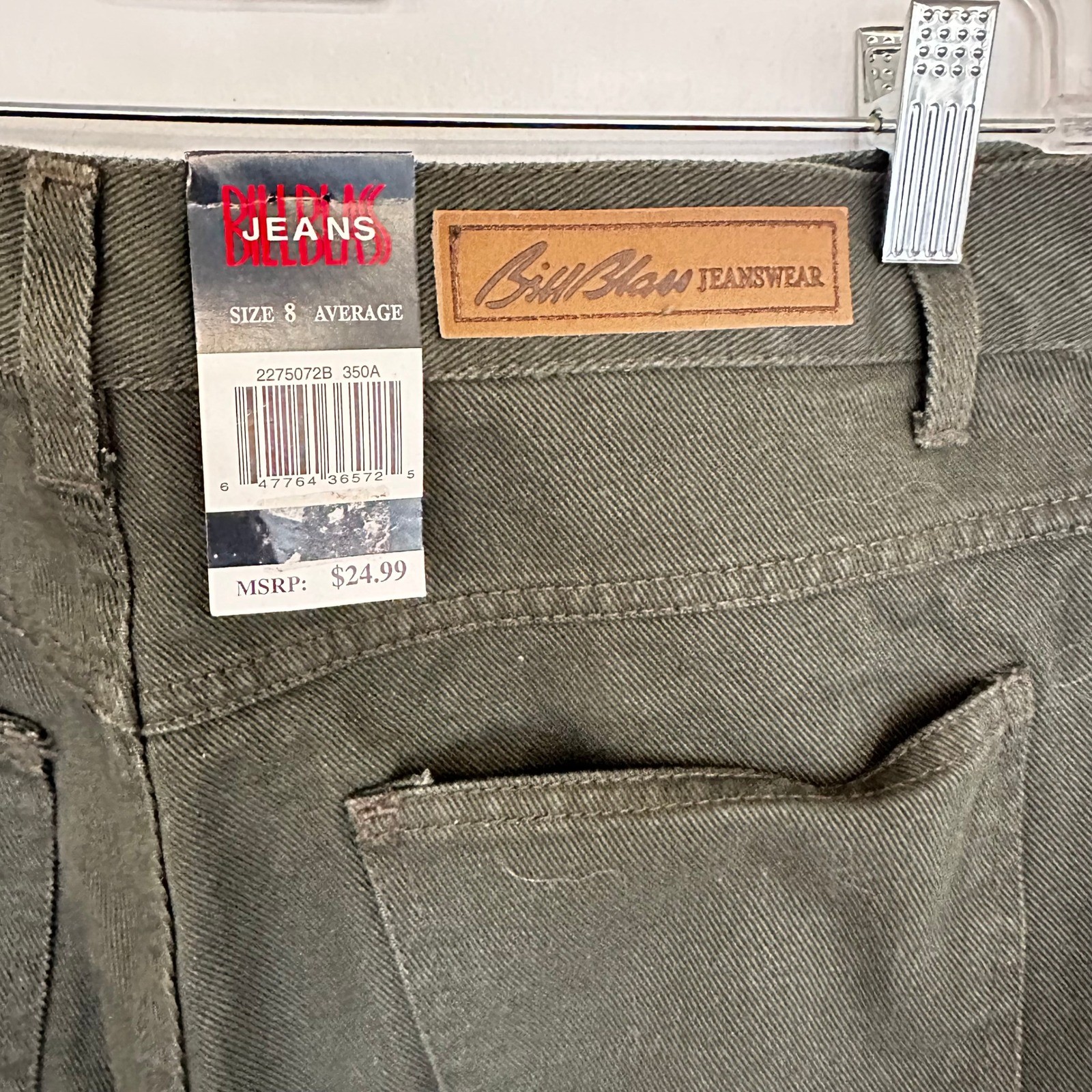 Bill Blass NWT Vintage Jeans Size 8 Olive Easy Fit High Rise Straight Tapered