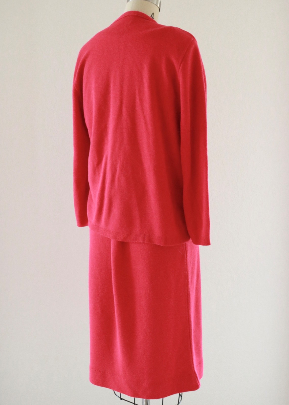 NWOT Vintage 50s 60s Pink 3 Piece Skirt, Top + Cardigan Set Embroidered Sz M
