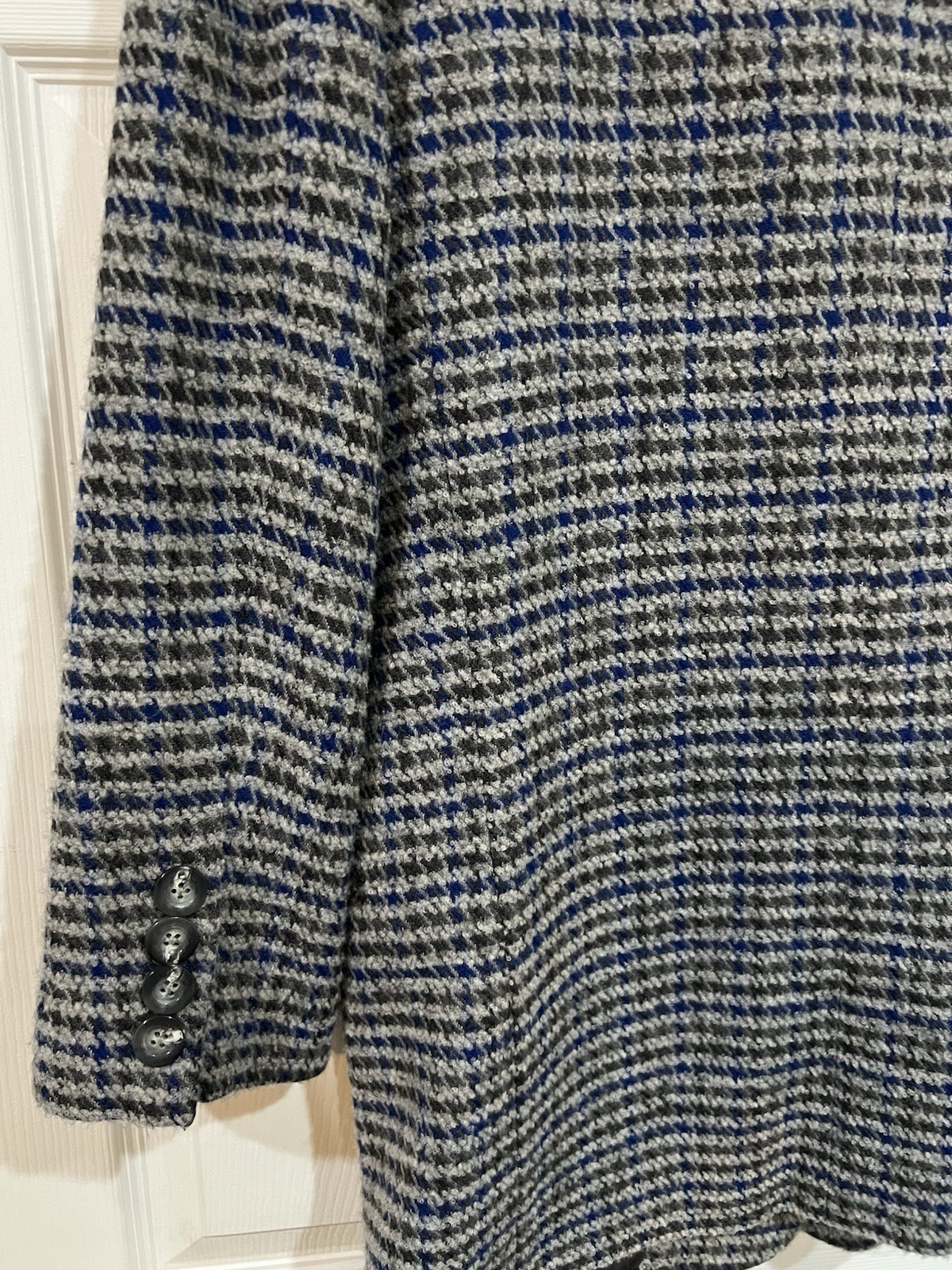 VTG Linda Allard Ellen Tracy Sz 8 Wool /Cashmere Houndstooth 2 Button Jacket EUC