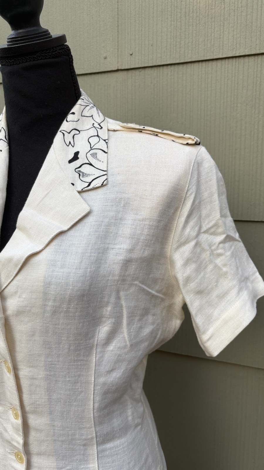 vintage ALMA 70s 80s Italian Linen Floral Summer Career Cocktail Wiggle Dress