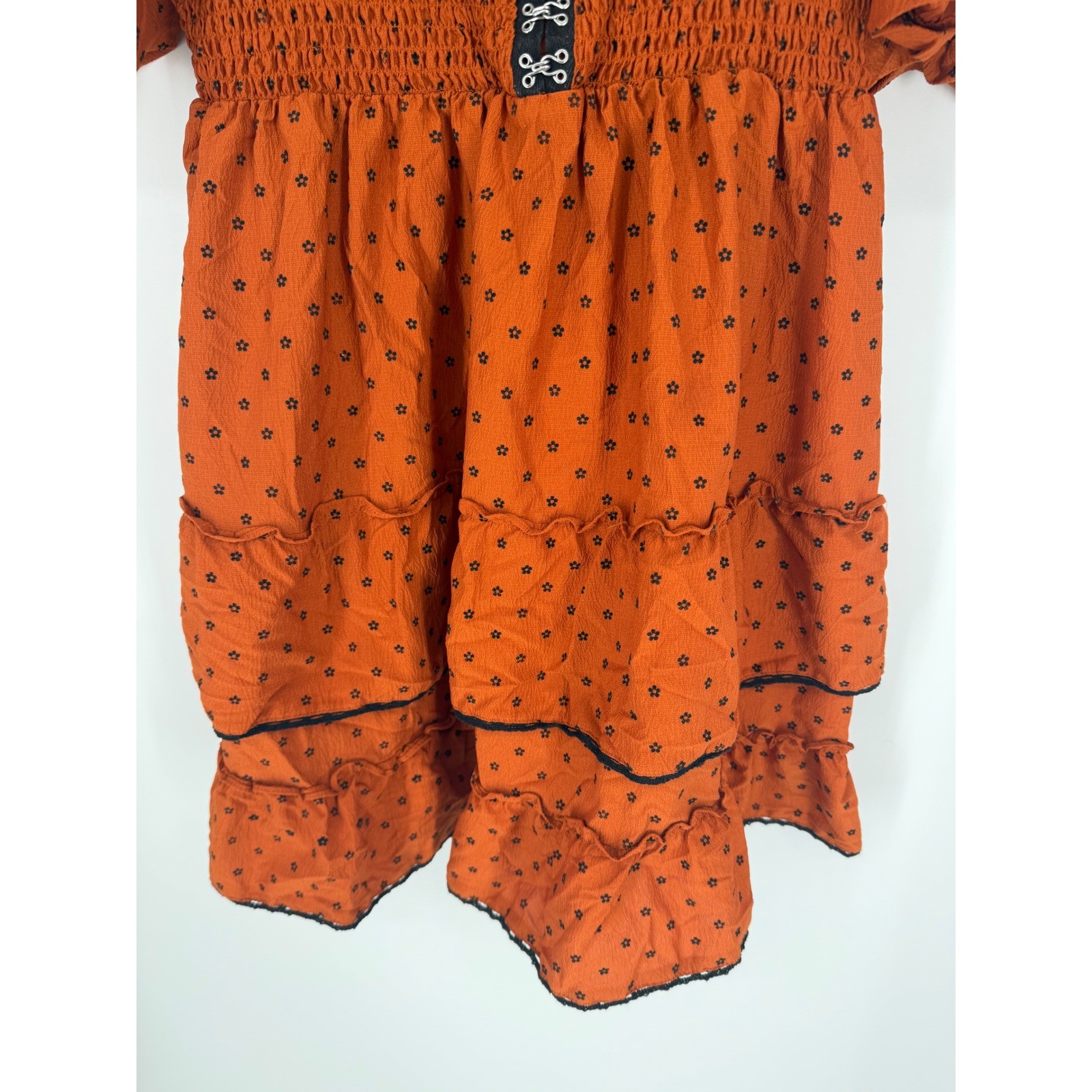 Betsey Johnson Womens Babydoll Dress XL Peasant Milkmaid Whimsigoth Halloween