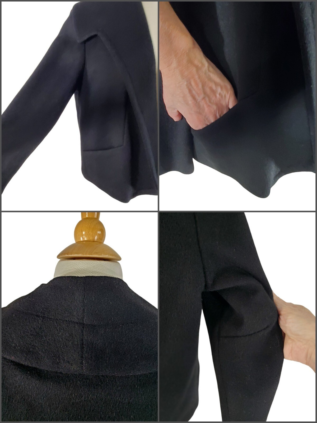 Vintage 50s Plush Black Swing Jacket – med, lg