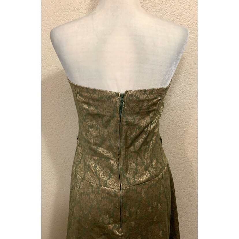 Teeze Me Vintage Y2K Green Satin Strapless Dress Juniors 7