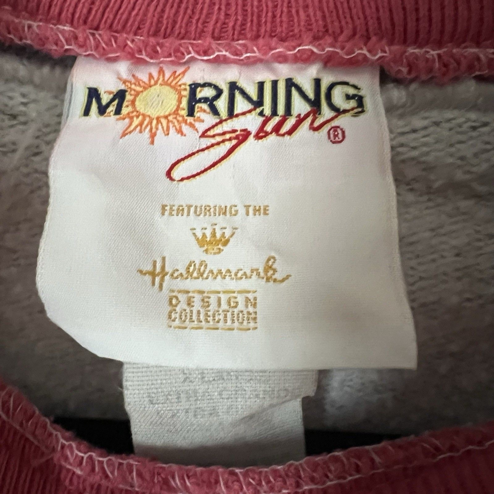 Vintage 90s Morning Sun Teddy Bear Rose Sweatshirt Hallmark Grandma Cozy Size XL