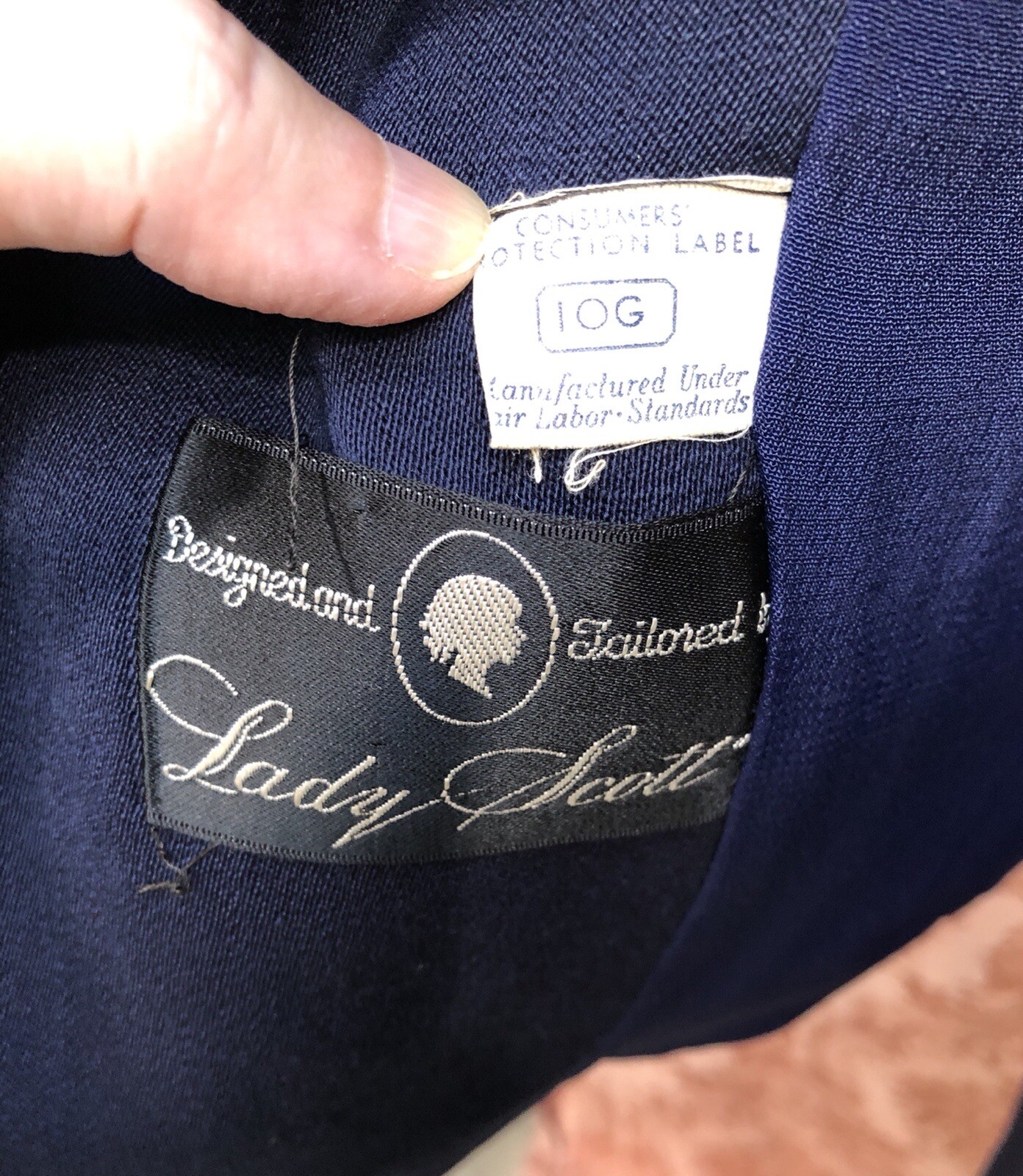 VTG 1940s SWING-TOWN Navy Blue GABARDINE Tailored Suit w/DONUT BUTTONS Sz-Med
