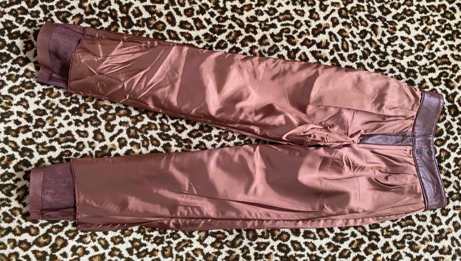 VTG 70s Women Brown Leather Pants XS LINED High Waist 26.5″ inseam 30″ Remy USA