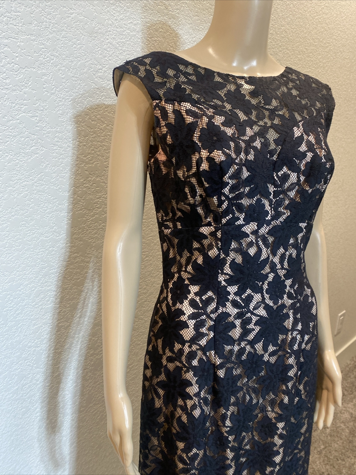 LILLI DIAMOND of California VTG Original BLACK LACE COCKTAIL Sleeveless DRESS**