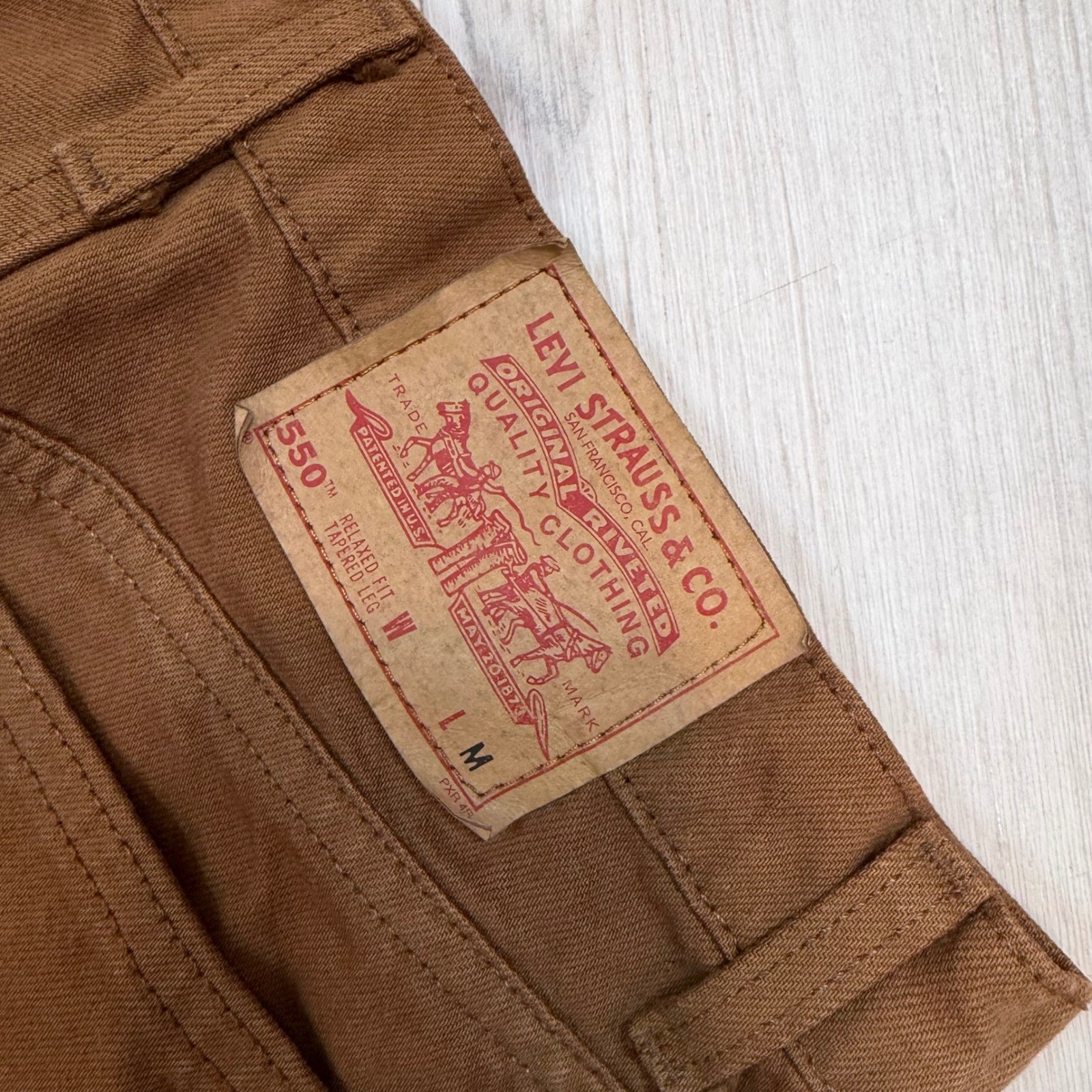 Vintage Levis 550 Relaxed Fit Tapered Leg Brown Denim Jeans Made in USA Women 13